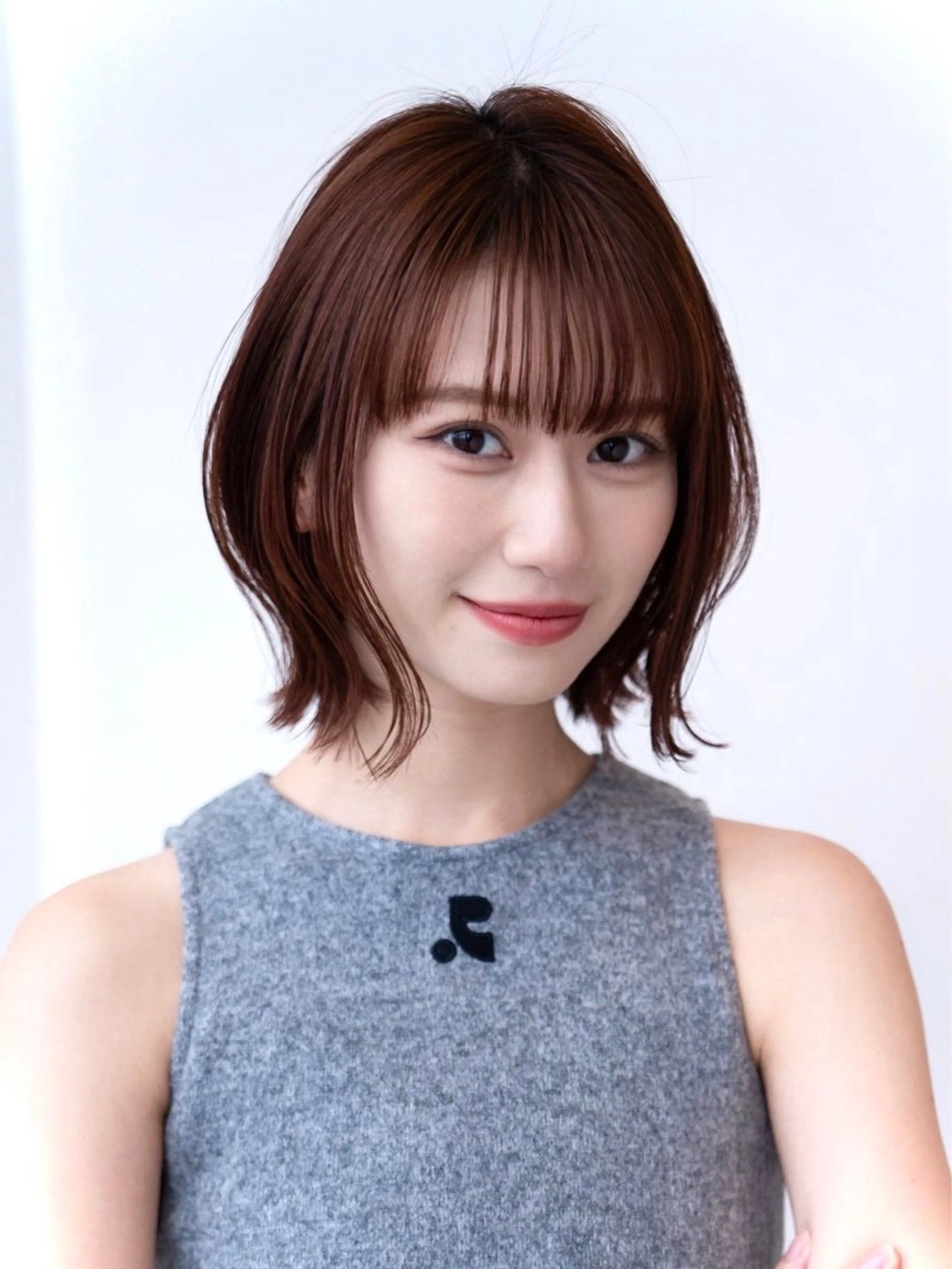 ショート カラー 切りっぱなしボブ ショートボブ ボブ くびれヘア 韓国風ヘア カット ヘアカラー トリートメント 渋谷ボブ/ショート 特化田中航平のヘアスタイル