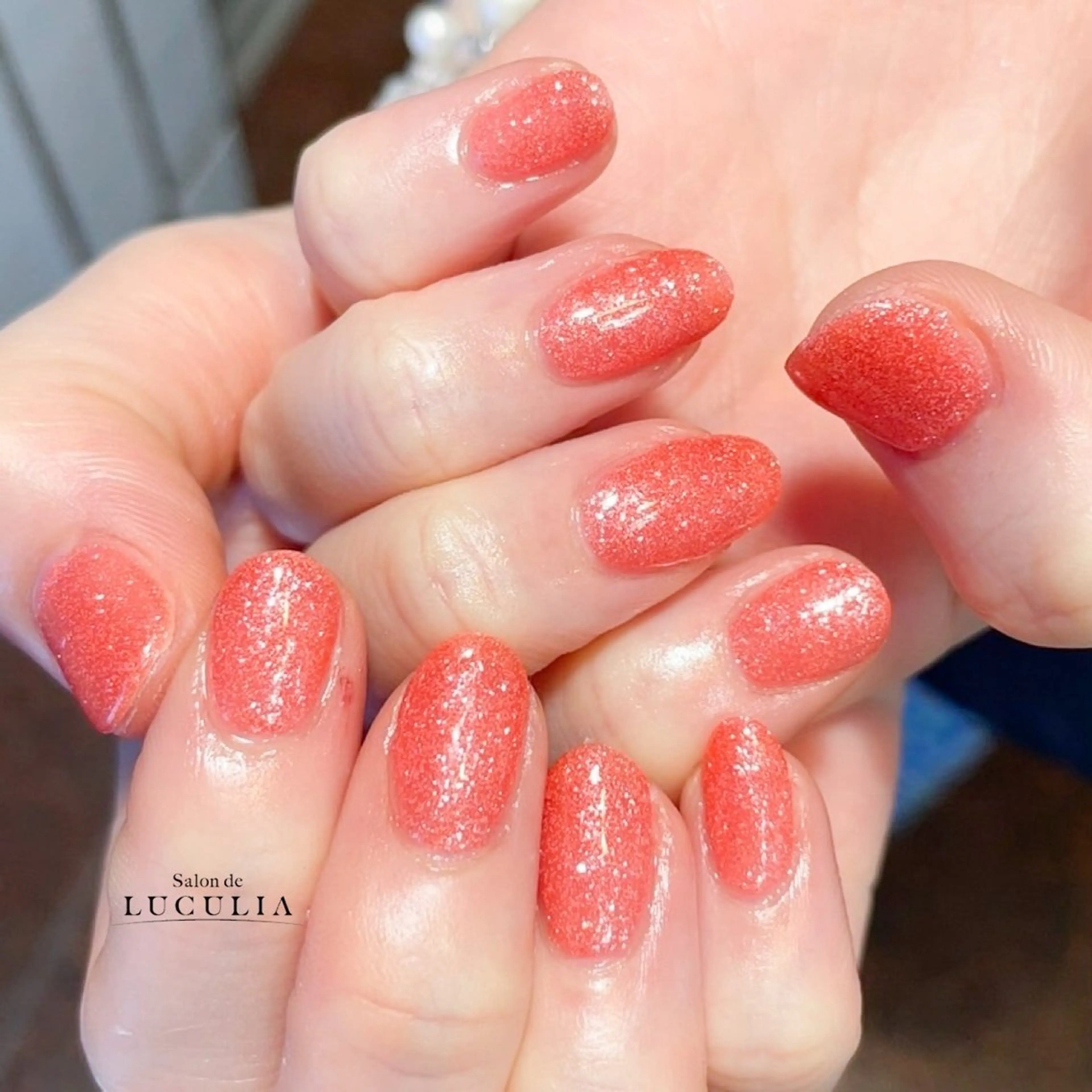 ネイル キラキラネイル ラメ(グリッター) ワンカラーネイル salon de   LUCULIA所属・LUCULIA 渡邉のネイルデザイン