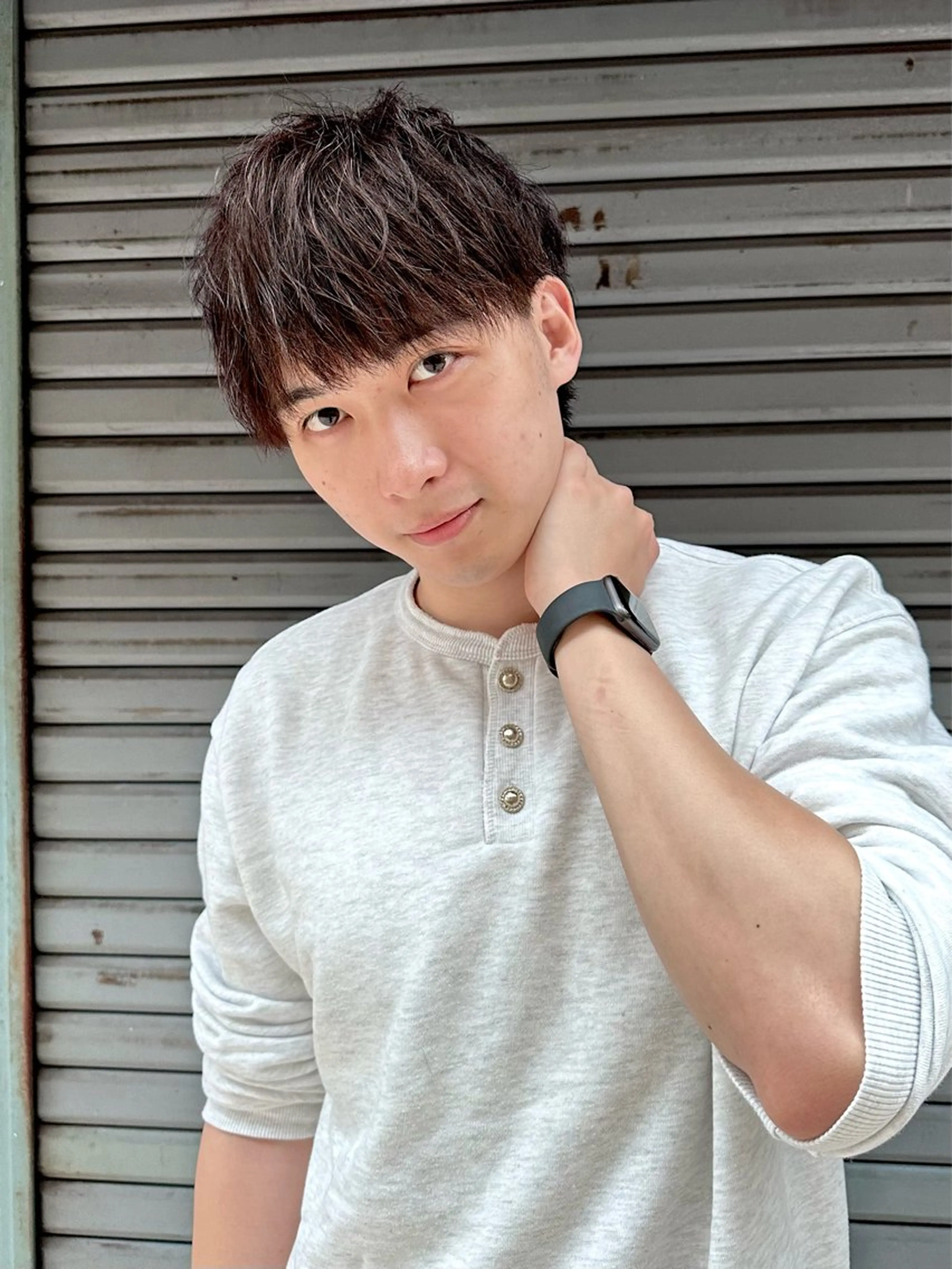 ショート メンズ カット パーマ ヘッドスパ t.hair垂門真吾 曲がる縮毛矯正/ボブのヘアスタイル