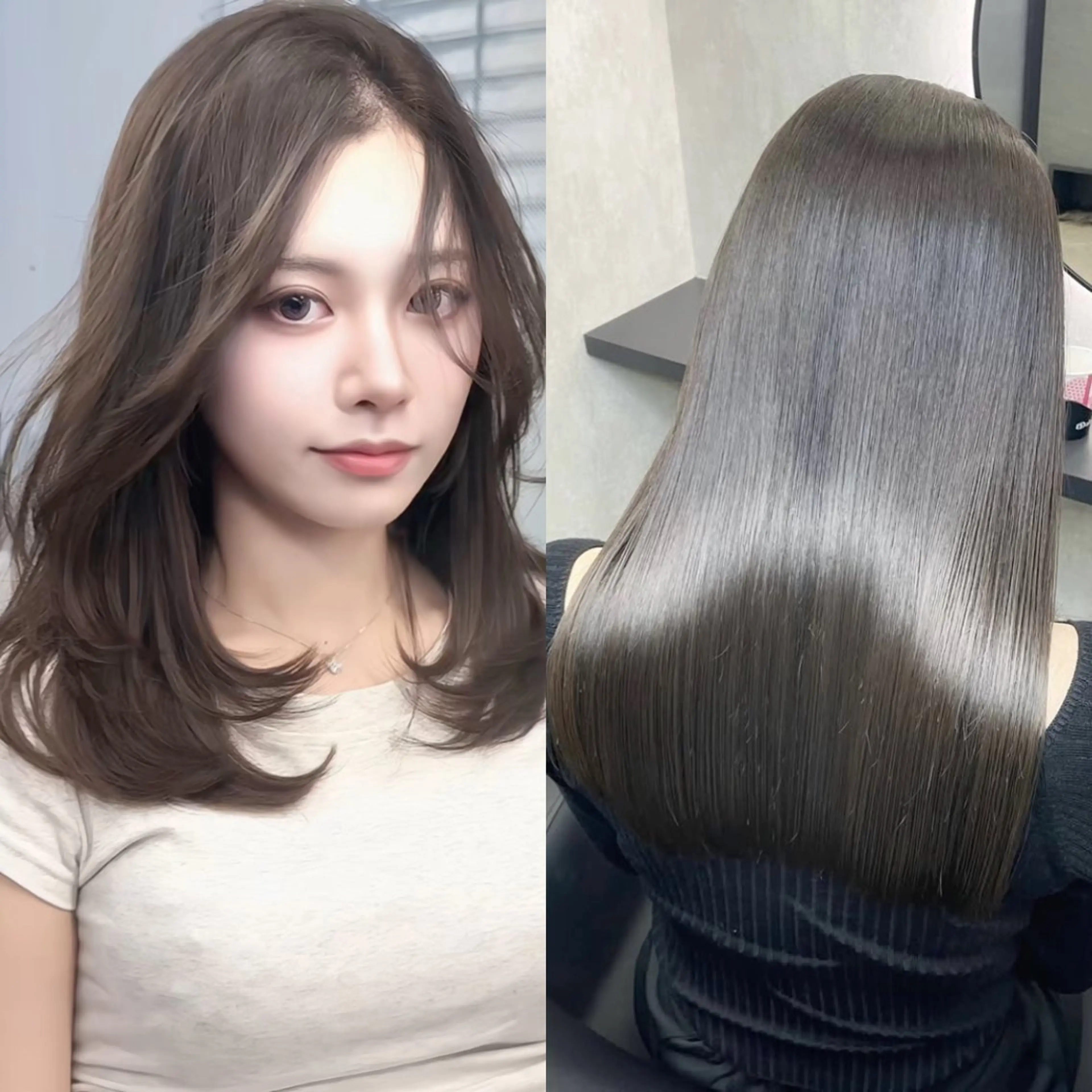 ミディアム カット ヘアカラー トリートメント 新宿/縮毛矯正/ 髪質改善/藤本竜のヘアスタイル