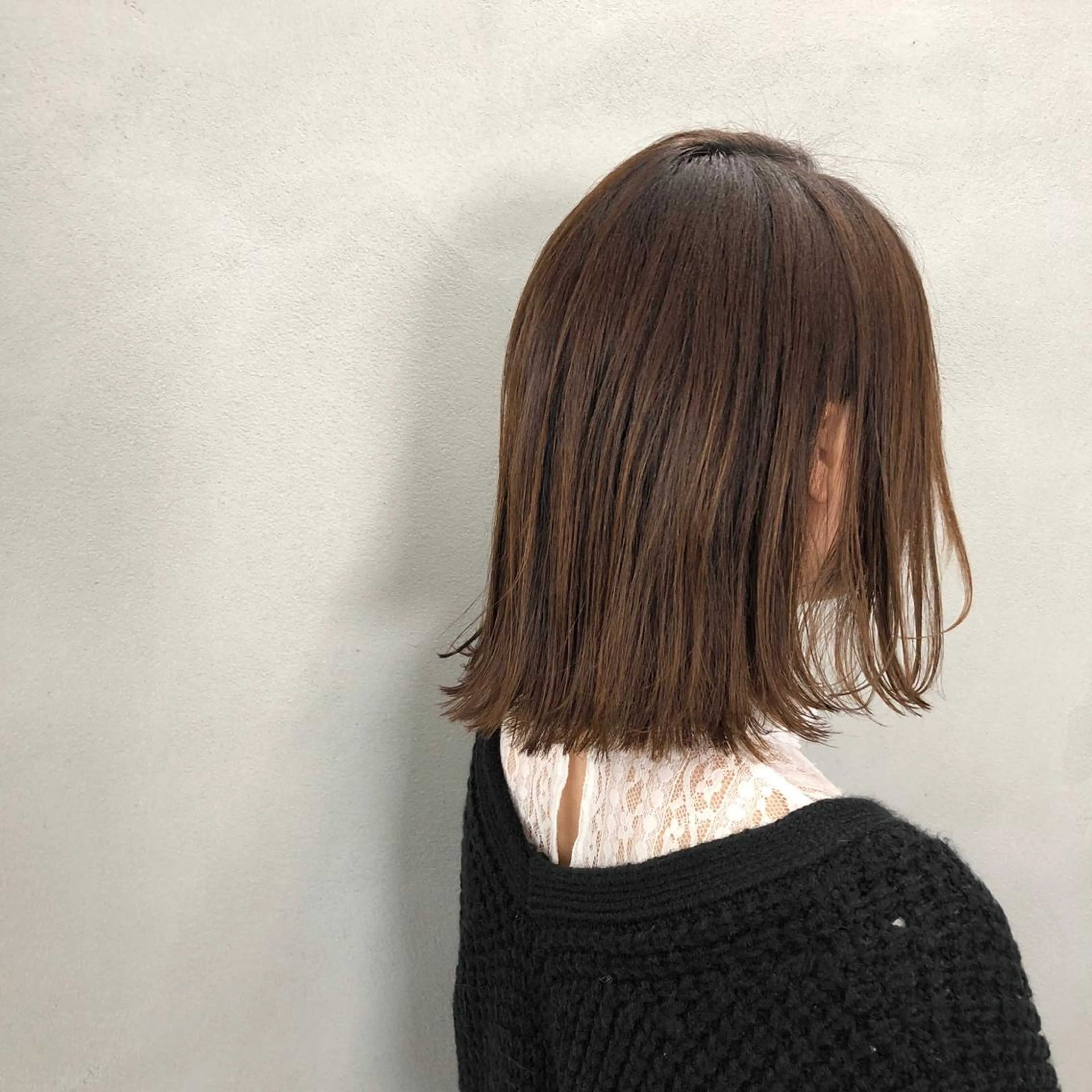 ショート カラー 切りっぱなしボブ ボブ カット ヘアカラー トリートメント ボブ/ショート/ 白髪染め/メンズ葛西のヘアスタイル