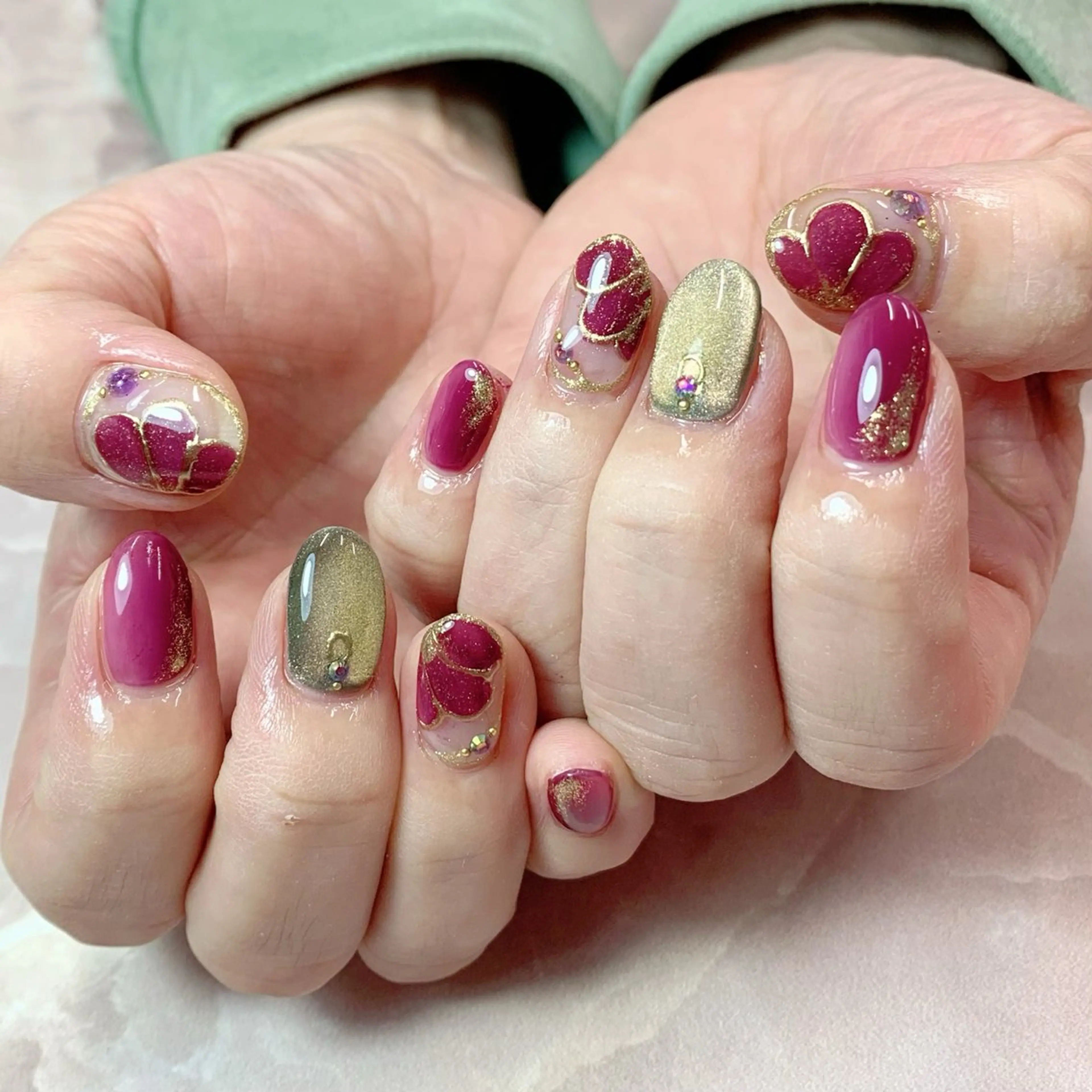 ネイル ハンドネイル Rose Glass 高蔵寺店のネイルデザイン