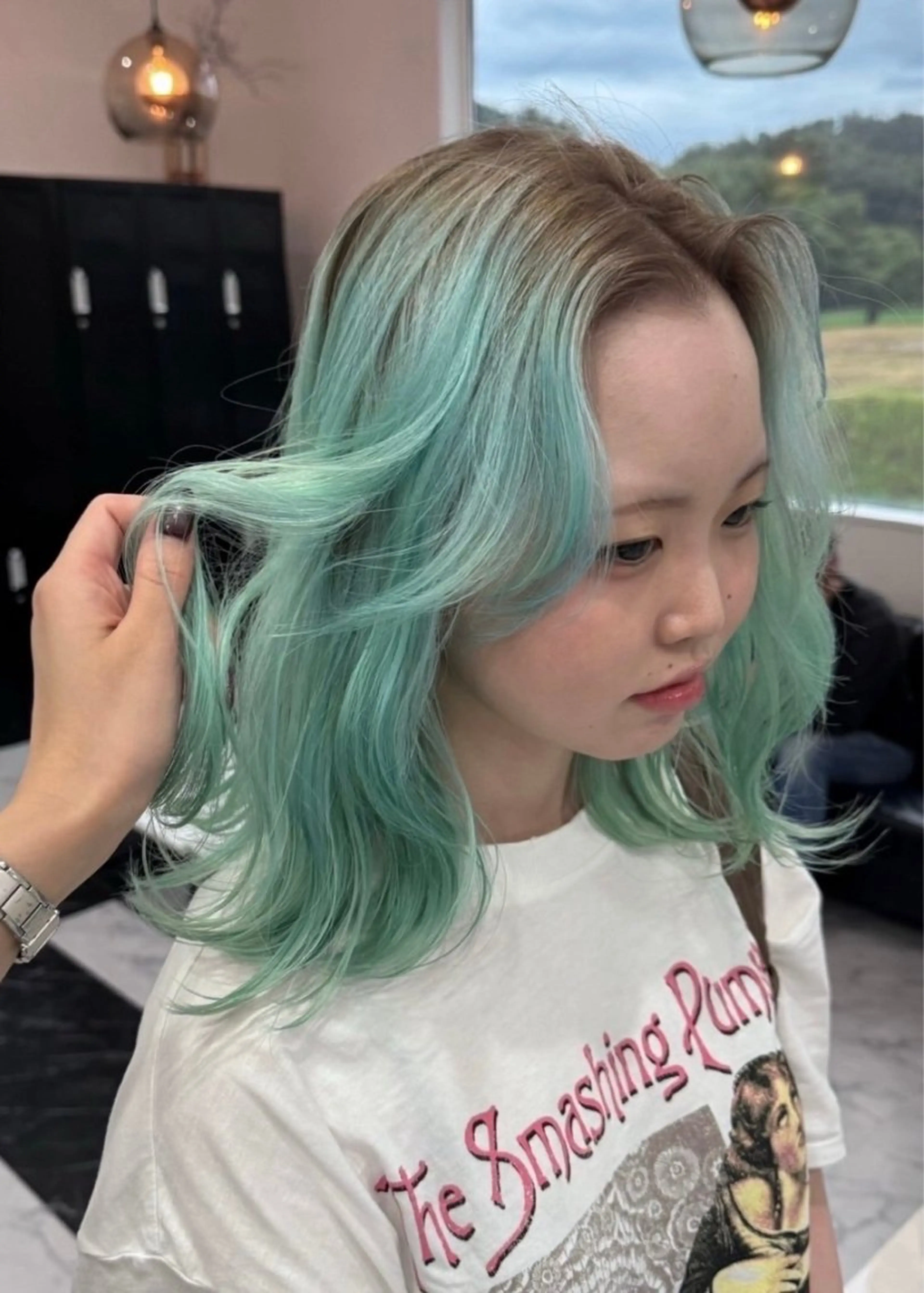 ミディアム カラー ブラウンカラー デザインカラー ミント ヘアカラー DEAN マイのヘアスタイル
