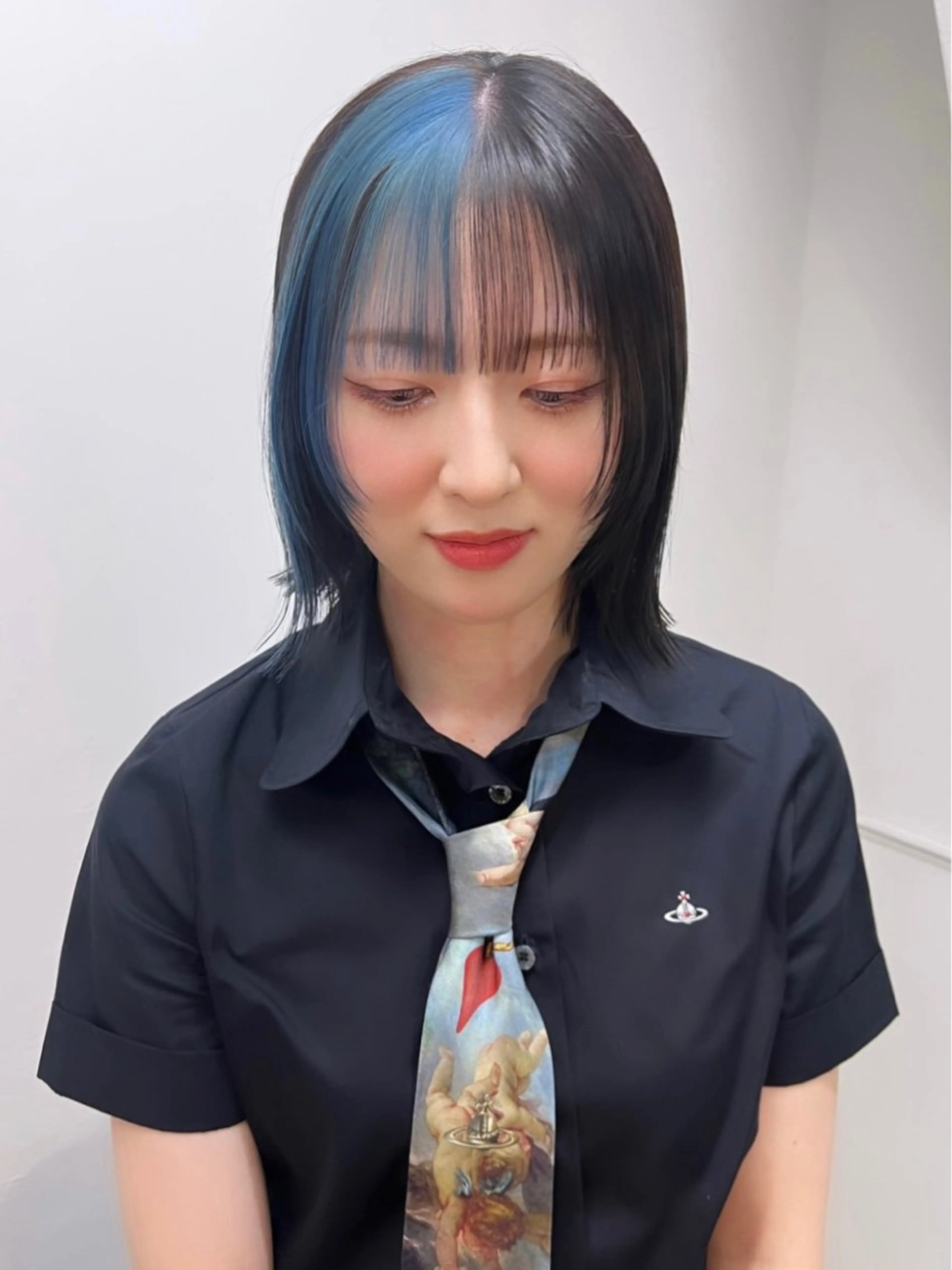 ミディアム カラー ブリーチ ケアブリーチ 透明感カラー デザインカラー ダブルカラー nendo_hair所属・ハイトーン/ブリーチ レイヤーsonokaのヘアスタイル