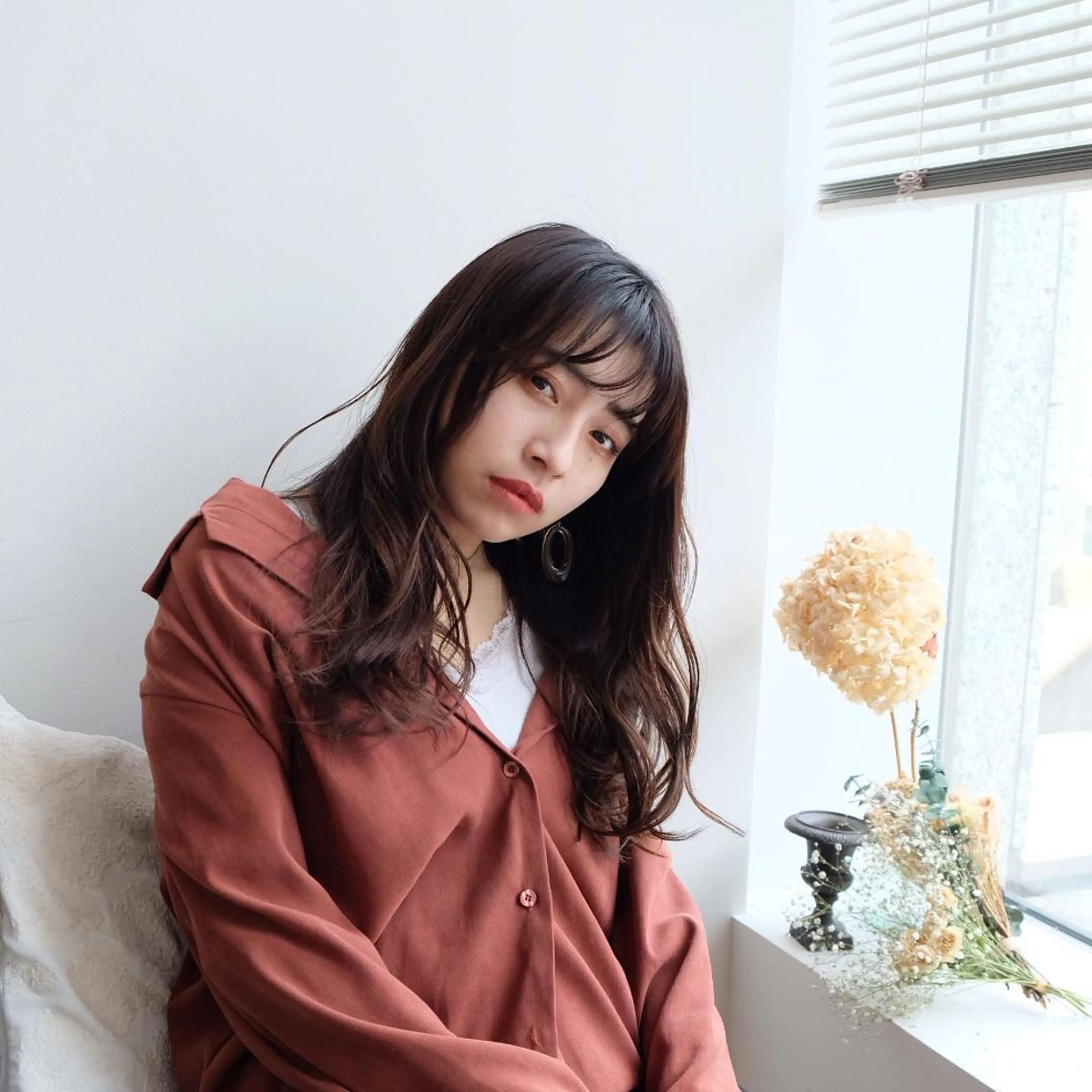 ロング カラー パーマ シースルーバング 大人お洒落女子❤︎ Ayakoのヘアスタイル