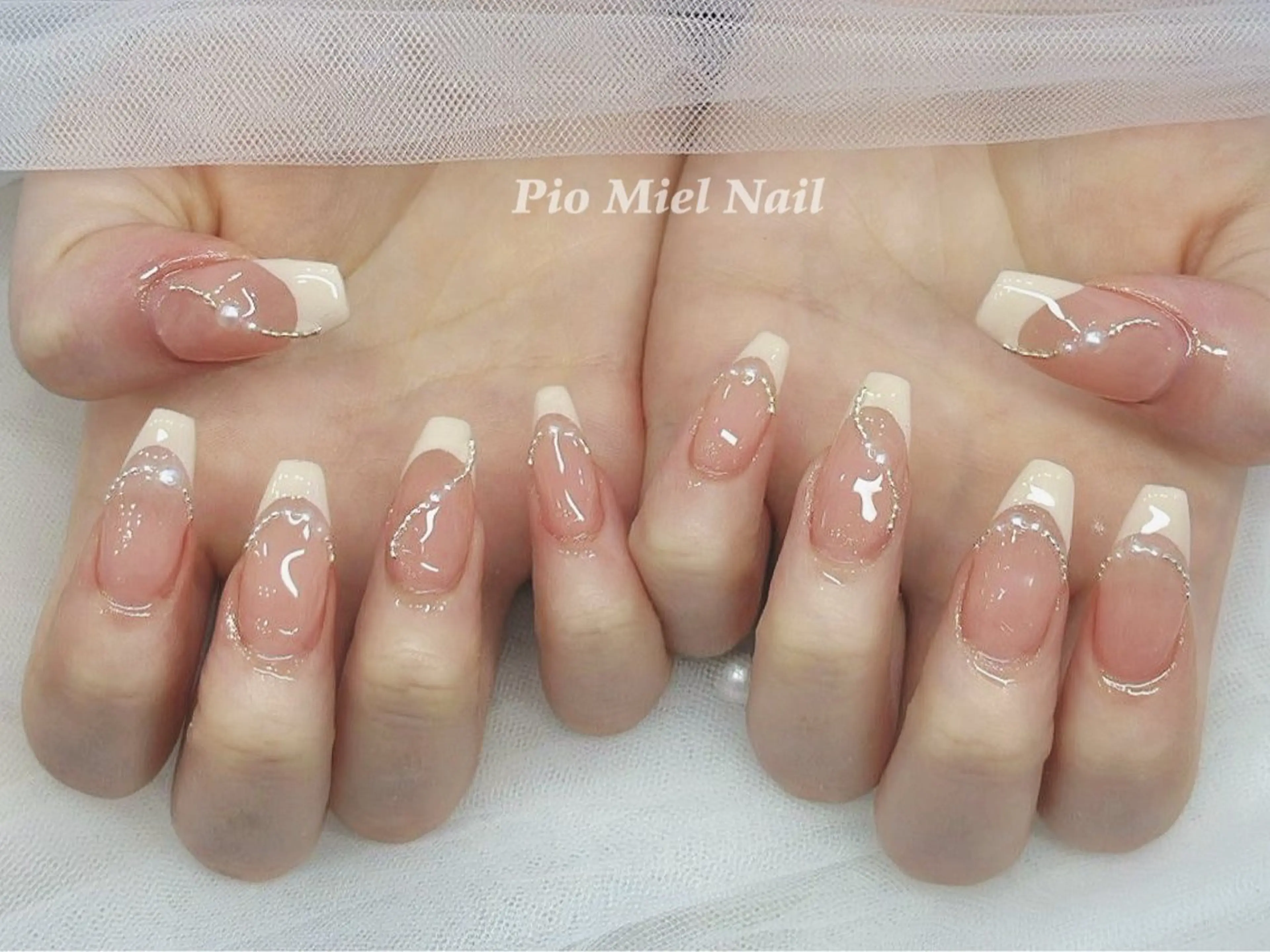 ミディアム 韓国風ヘア ハンドネイル Pio Mielのネイルデザイン