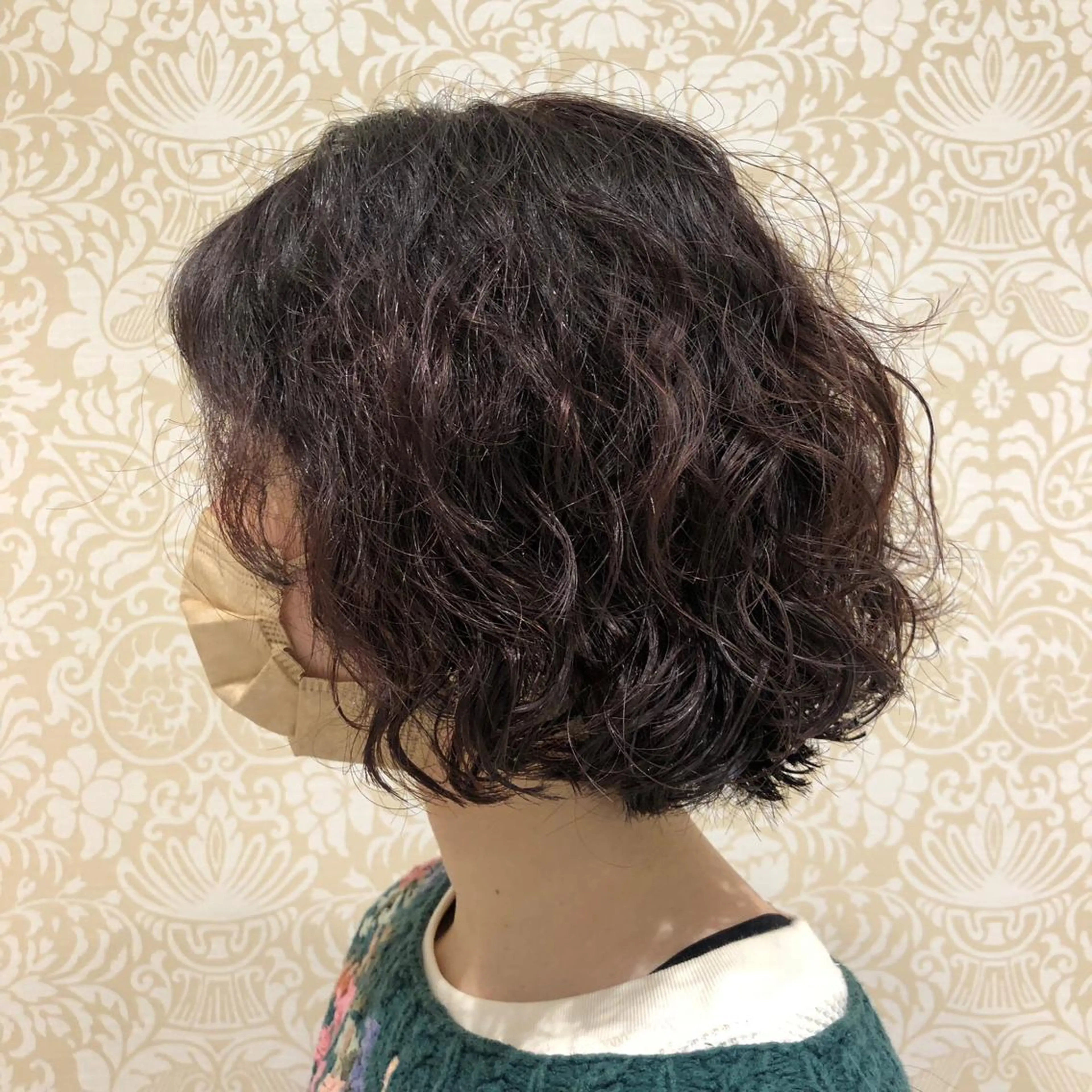 ミディアム カラー パーマ ミディアムパーマ オレンジ 🐠寒色系×パーマ 櫻井　麿偉🐏のヘアスタイル