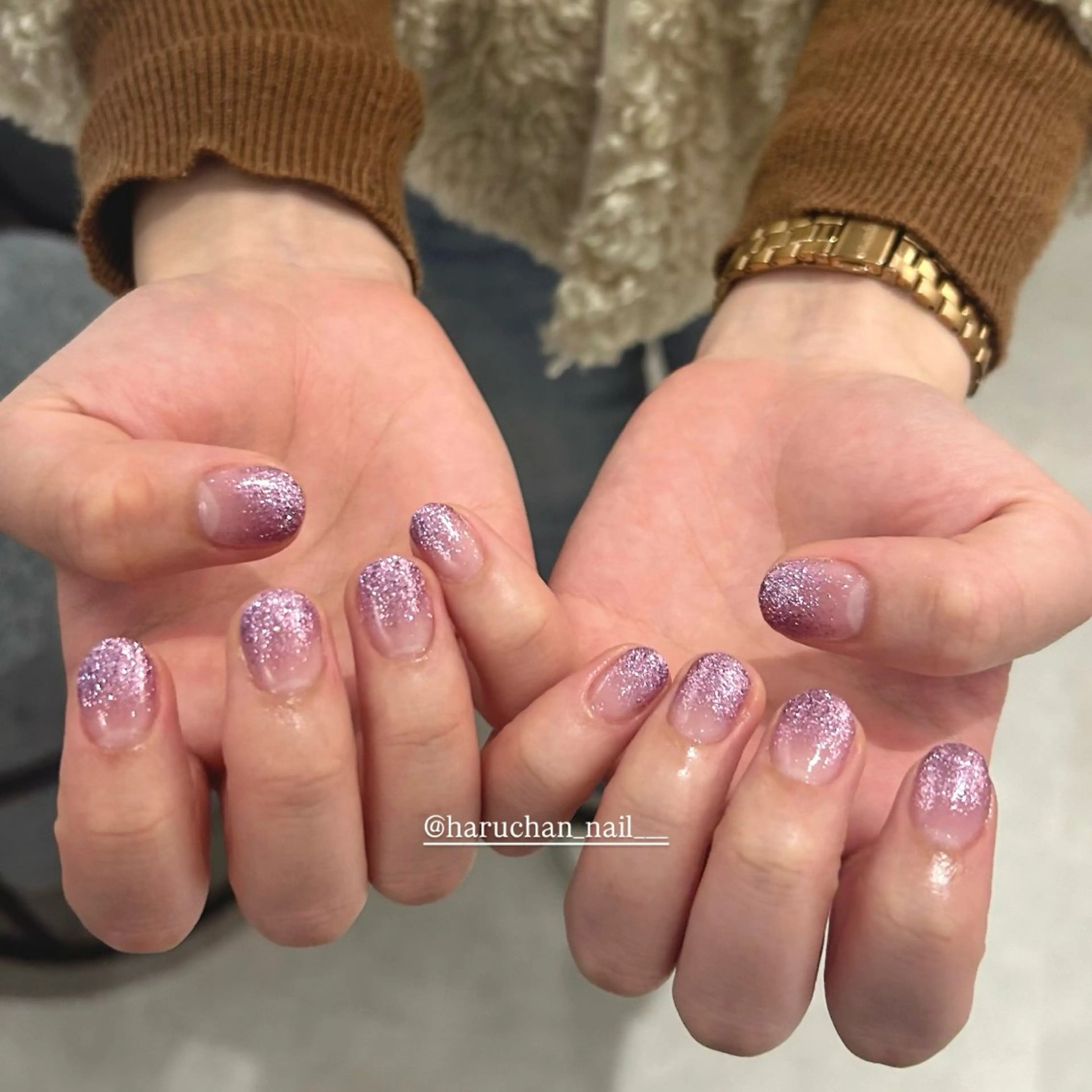 ネイル キラキラネイル ラメ(グリッター) ラメグラデーション Luludi はるなのネイルデザイン