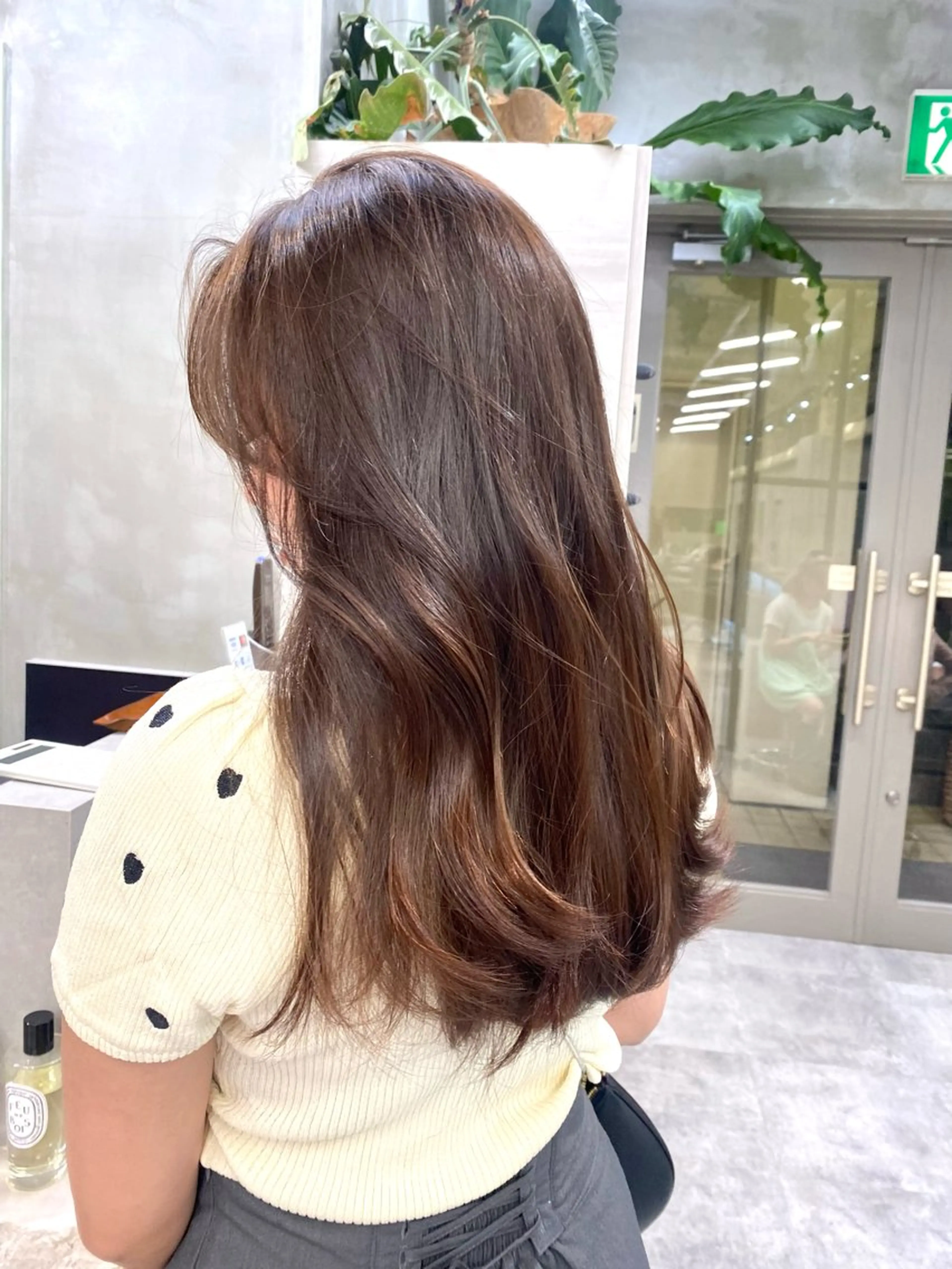 セミロング カラー ブリーチ ブラウンカラー ブリーチなしカラー 🍈yurina パーマ🍈のヘアスタイル