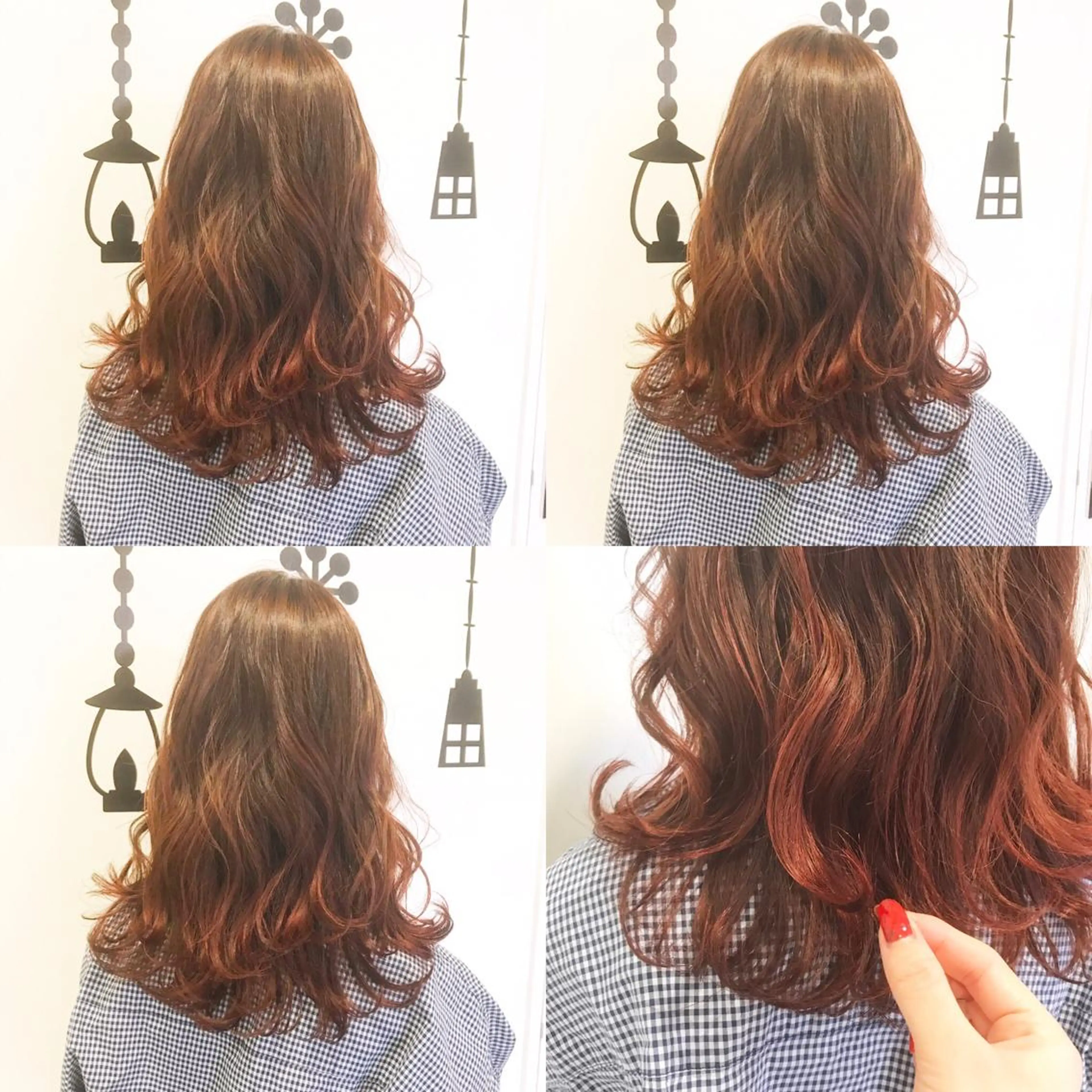 セミロング カラー レッドカラー 村井 香怜のマツエク・マツパデザイン