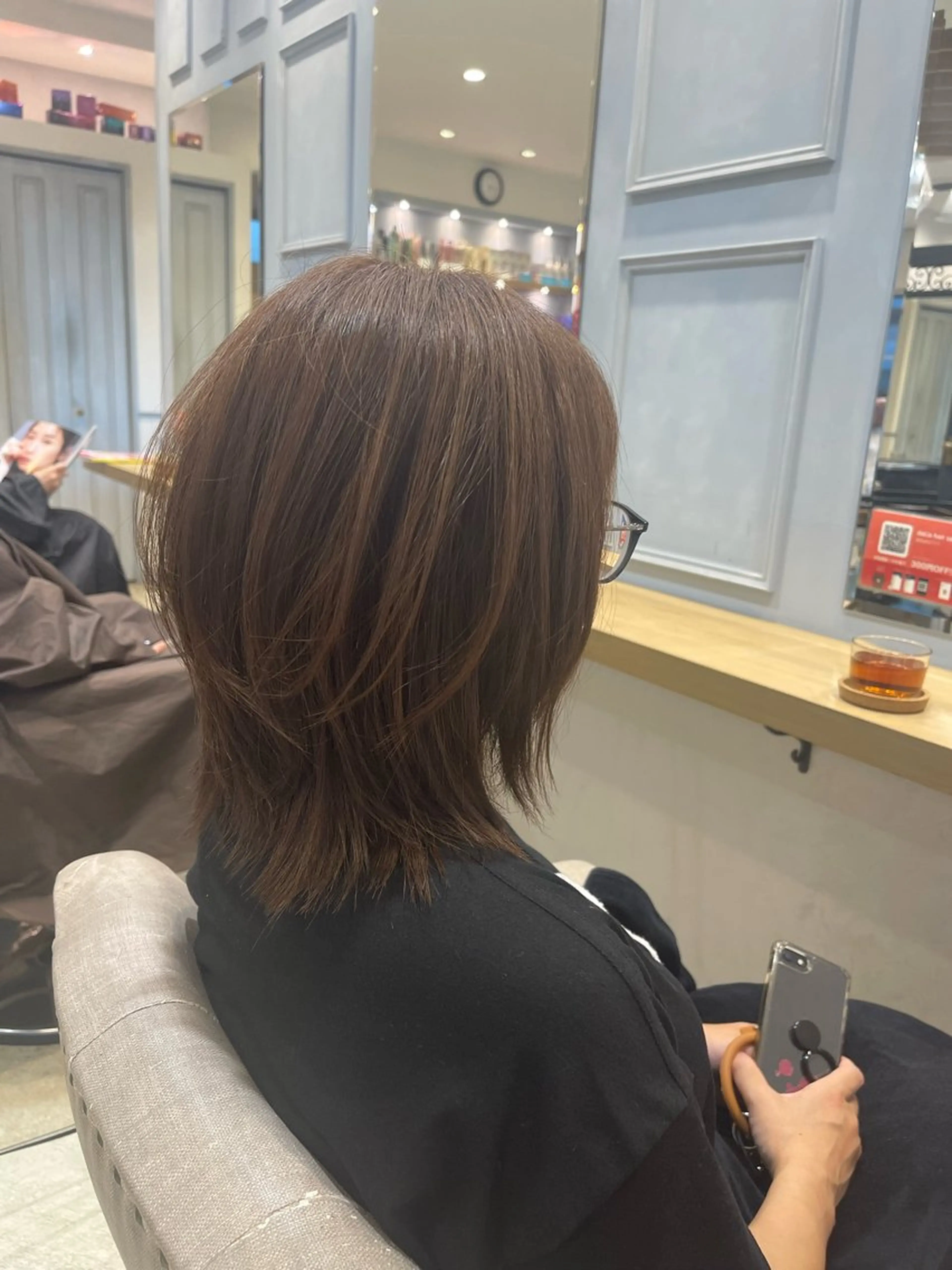 ミディアム カラー ボブ ウルフカット ウルフボブ カット ヘアカラー トリートメント ショート/ボブ アンドウ☺︎のヘアスタイル