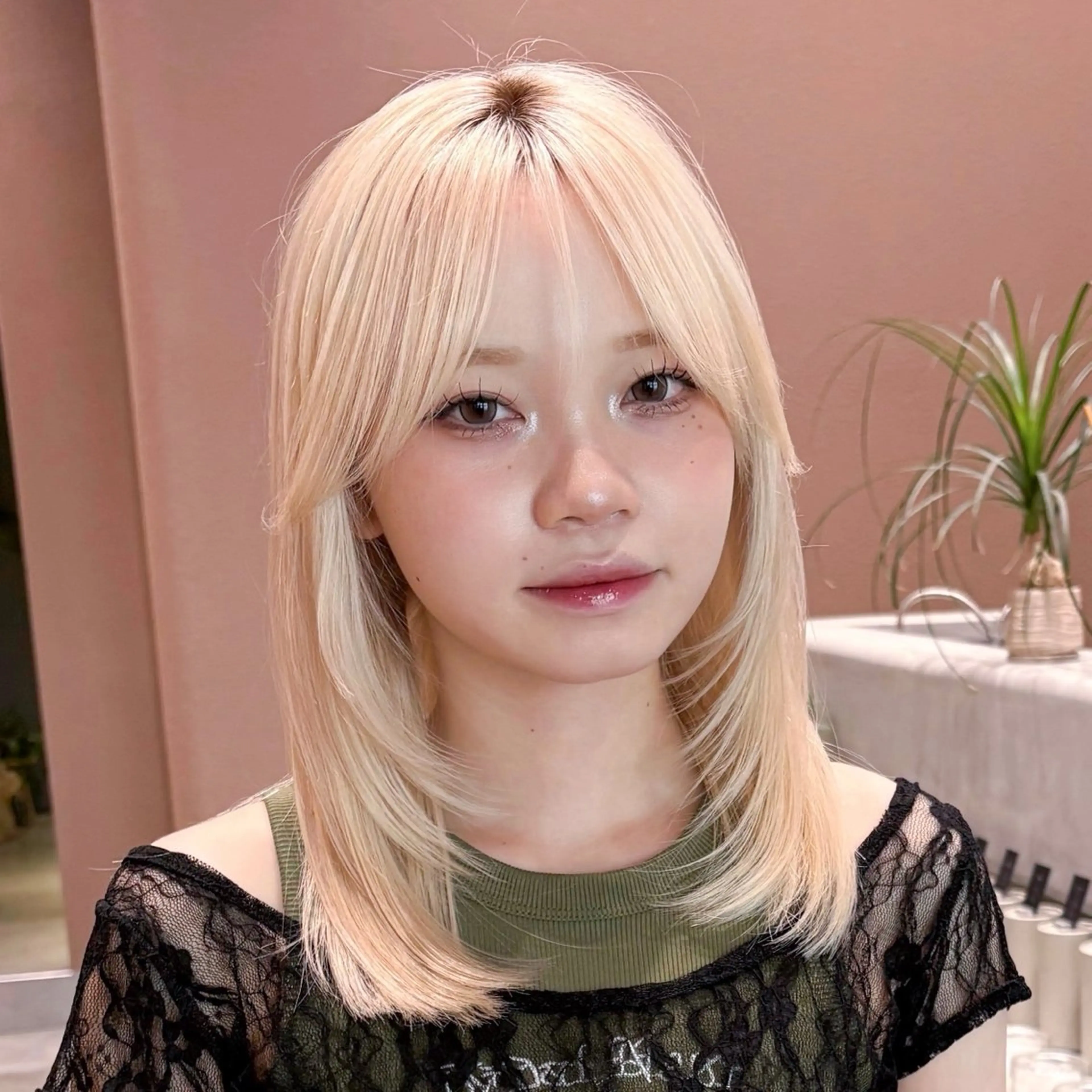 ミディアム 🍏あおい 🍏 似合わせカラーのヘアスタイル