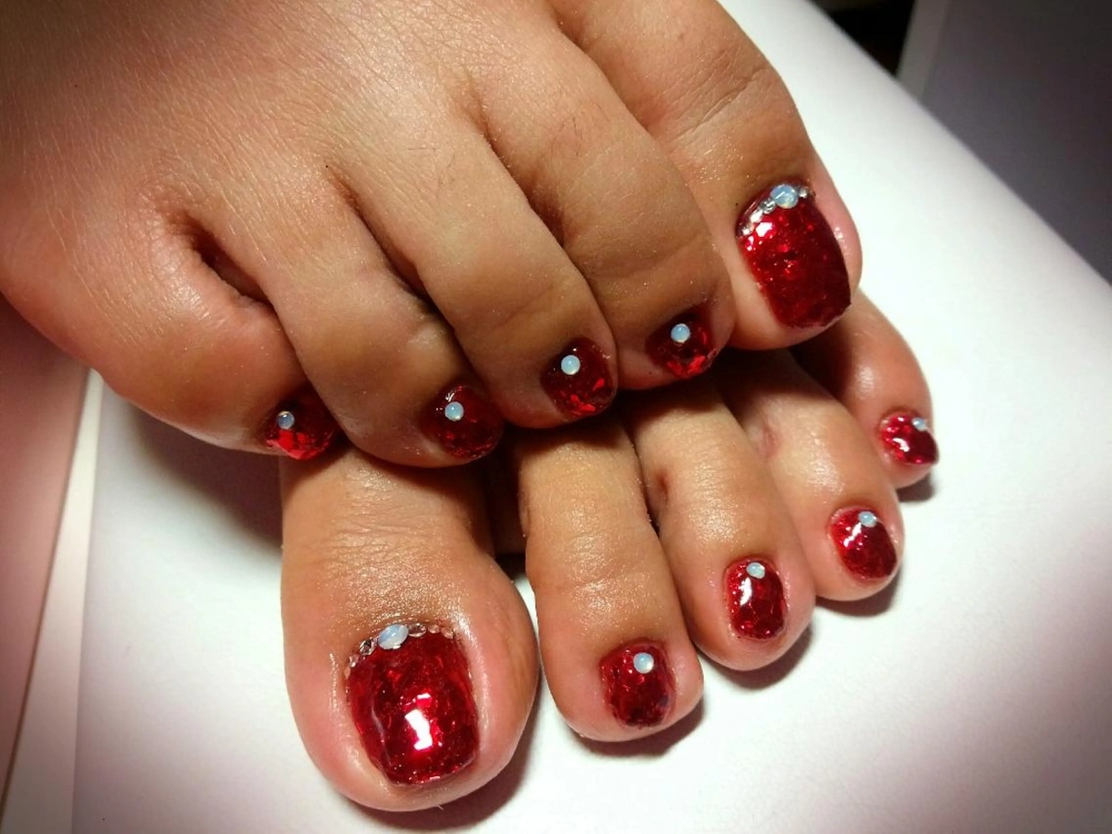 ネイル ラメ(グリッター) 赤色 nail yukkoのネイルデザイン