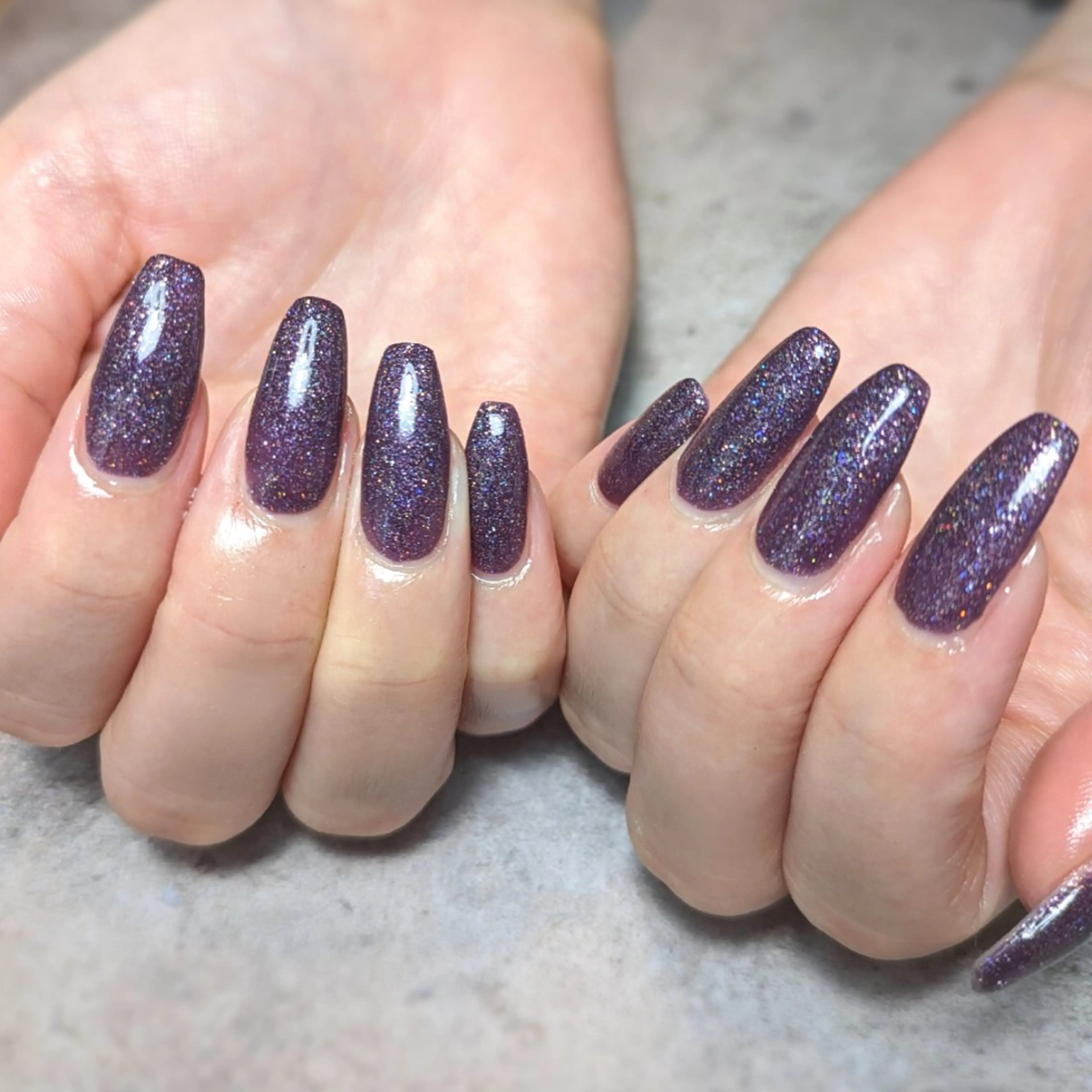 ネイル ラメ(グリッター) パープル ハンドネイル MASH UP ROOM のネイルデザイン