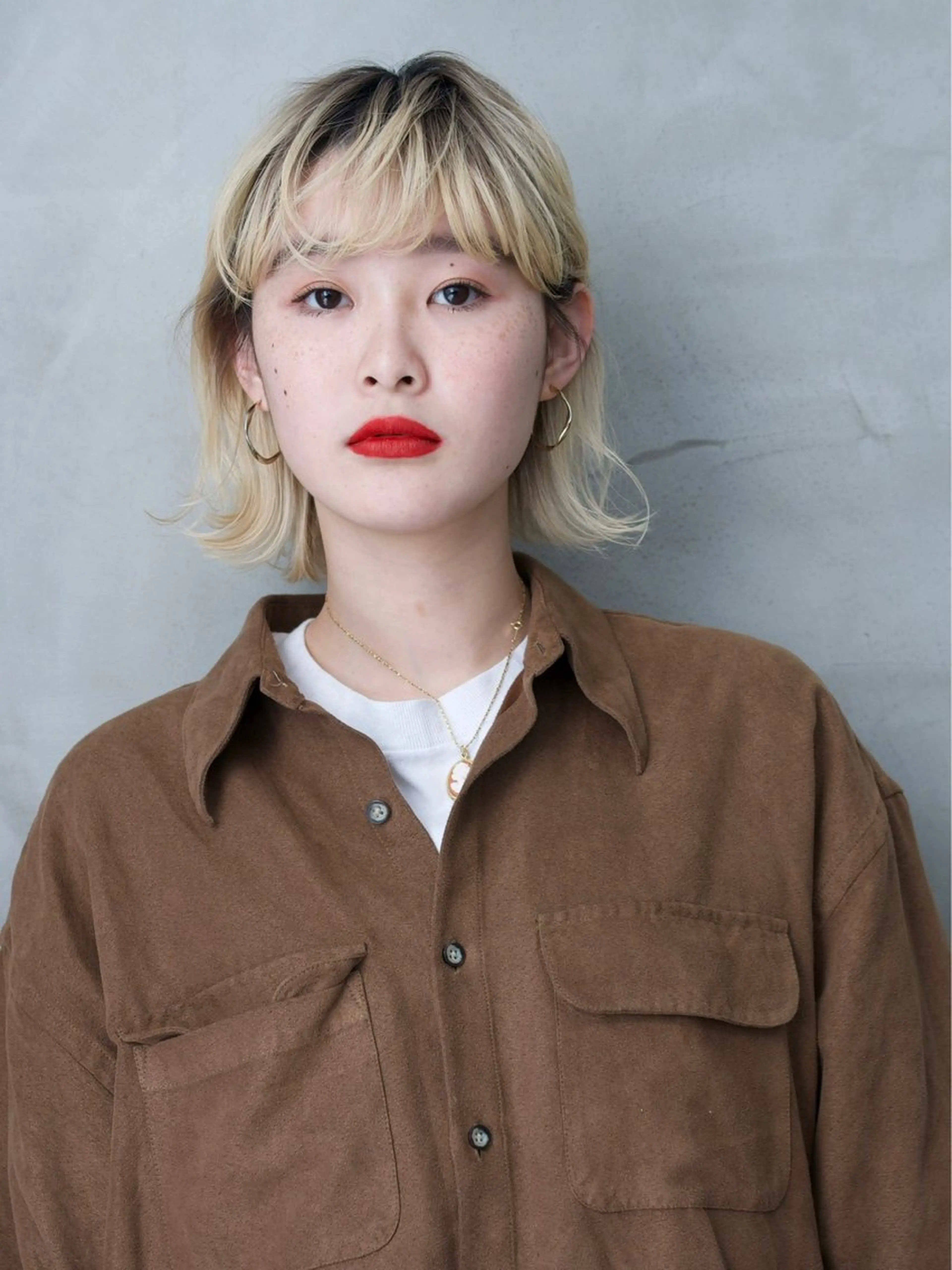 ミディアム カラー パーマ amble luxe 髪質改善 💕のヘアスタイル