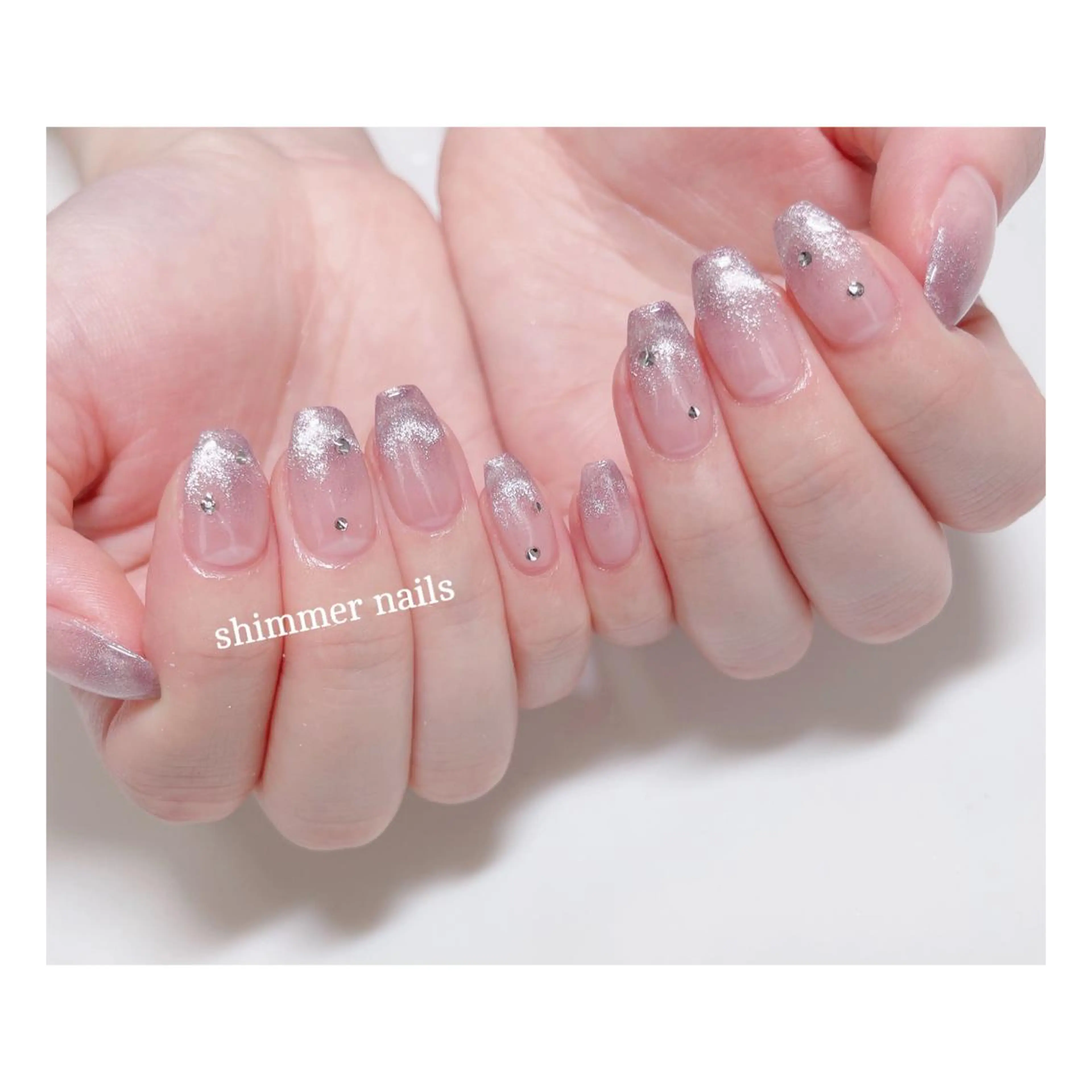 ネイル アートネイル マグネットネイル ストーンネイル shimmer nailsのネイルデザイン