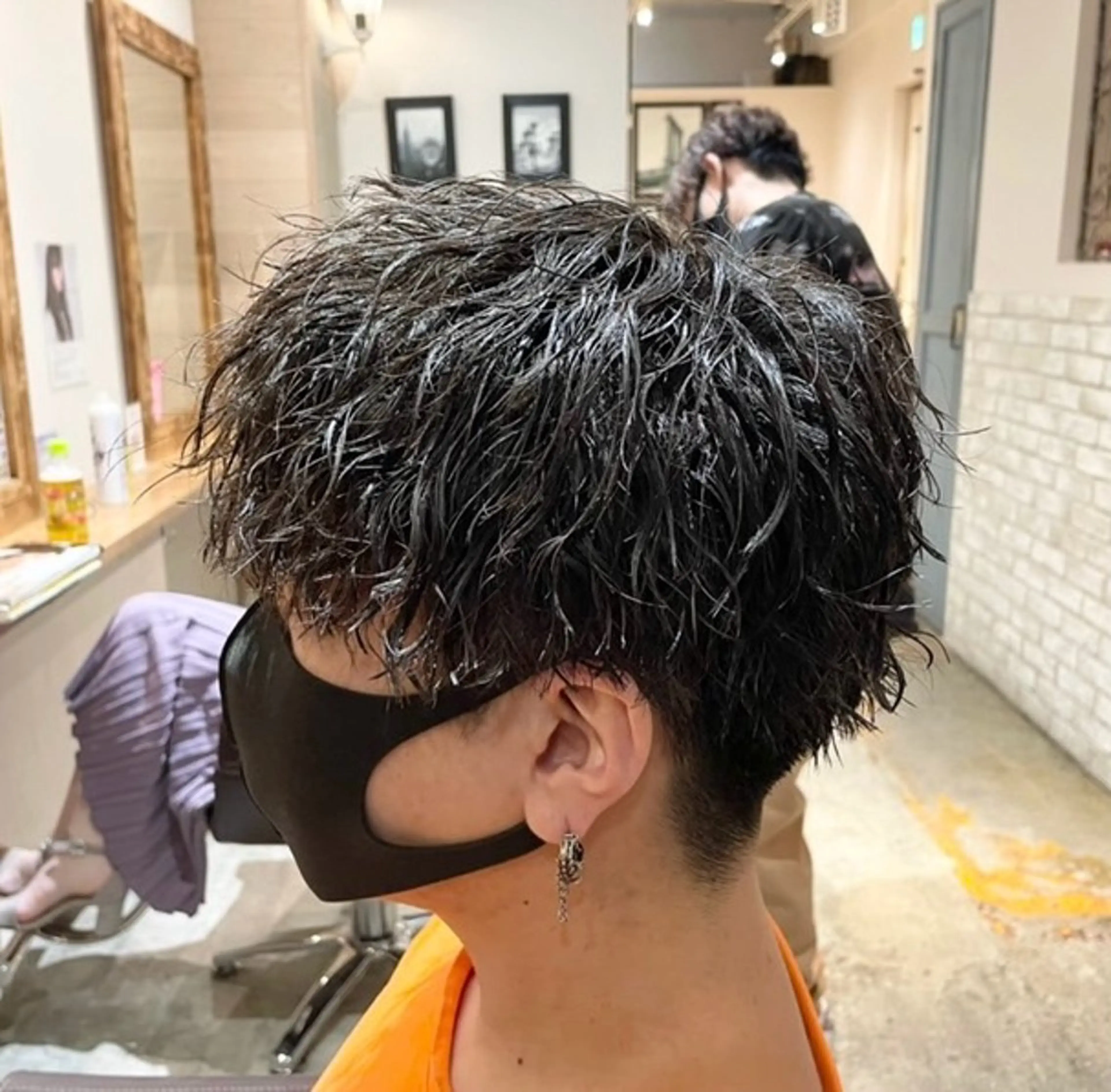 ミディアム パーマ メンズ カット パーマ トリートメント 🔹メンズパーマ× ブリーチ/NORIのヘアスタイル