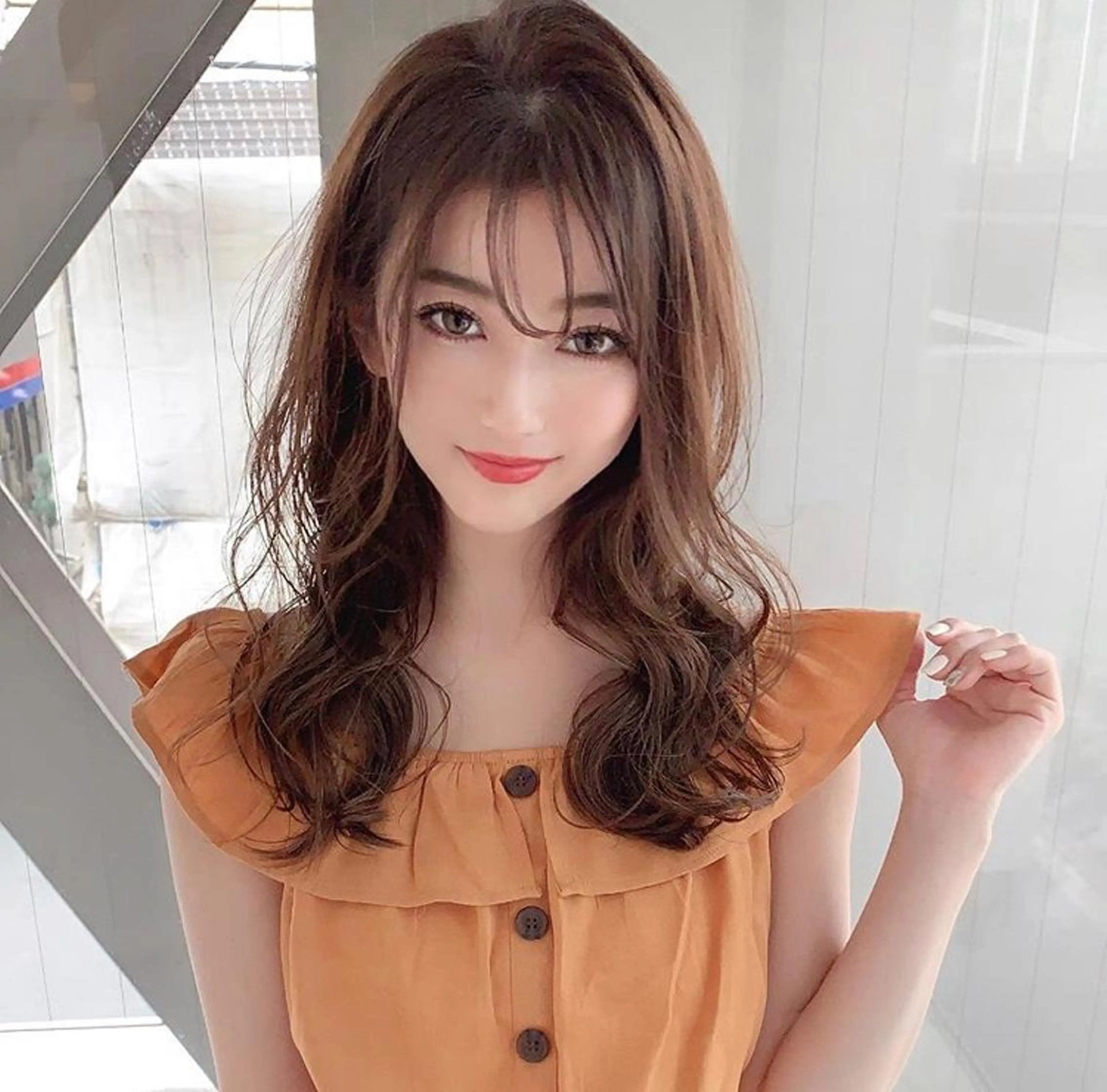 ロング カラー パーマ カットモデル募集 THiRDのヘアスタイル