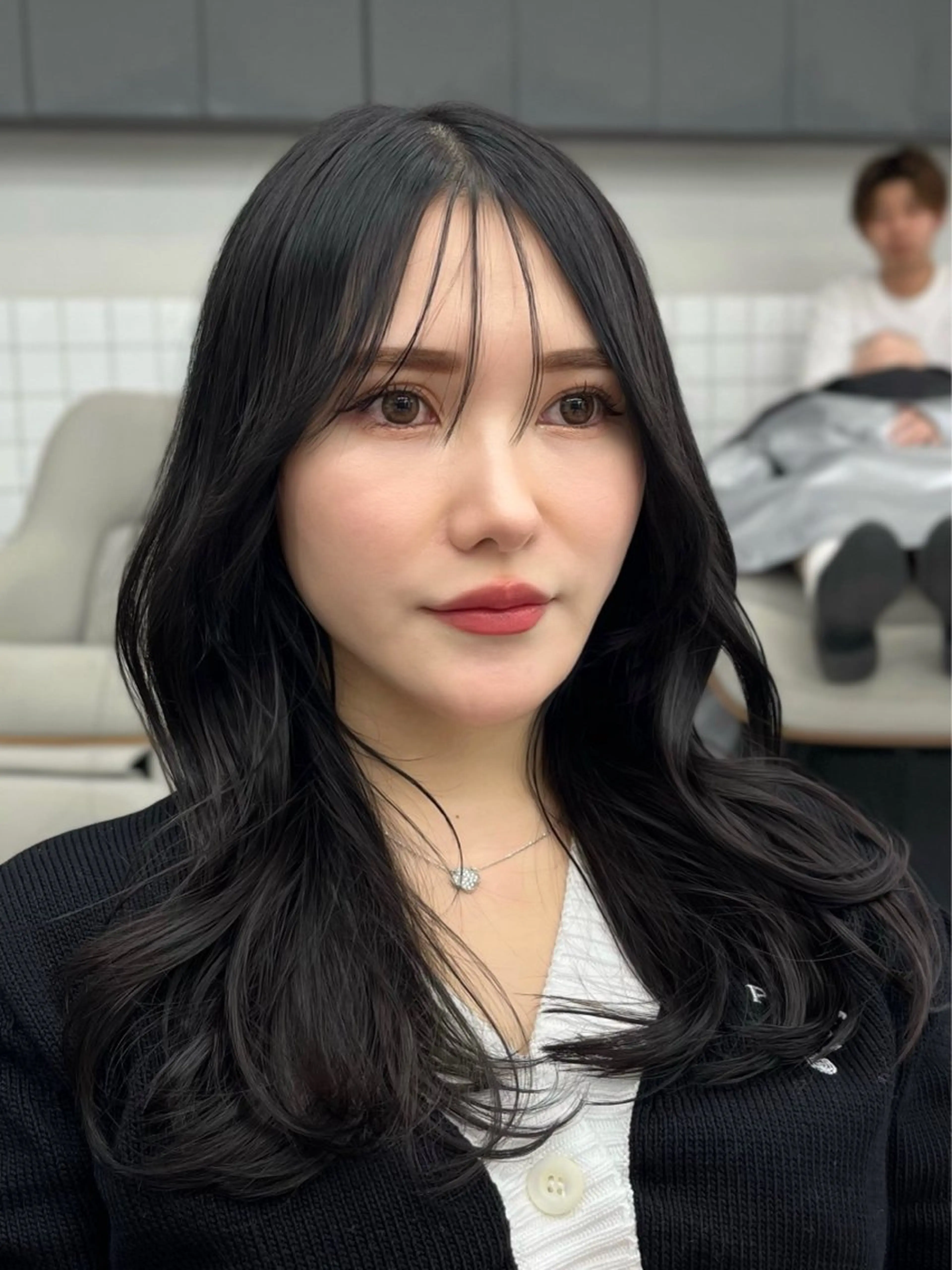 セミロング カラー パーマ ヘアアレンジ メンズ メンズ韓国風 韓国風ヘア レイヤーカット シースルーバング 韓国ヘア×顔まわり 🇰🇷和知拓郎のヘアスタイル
