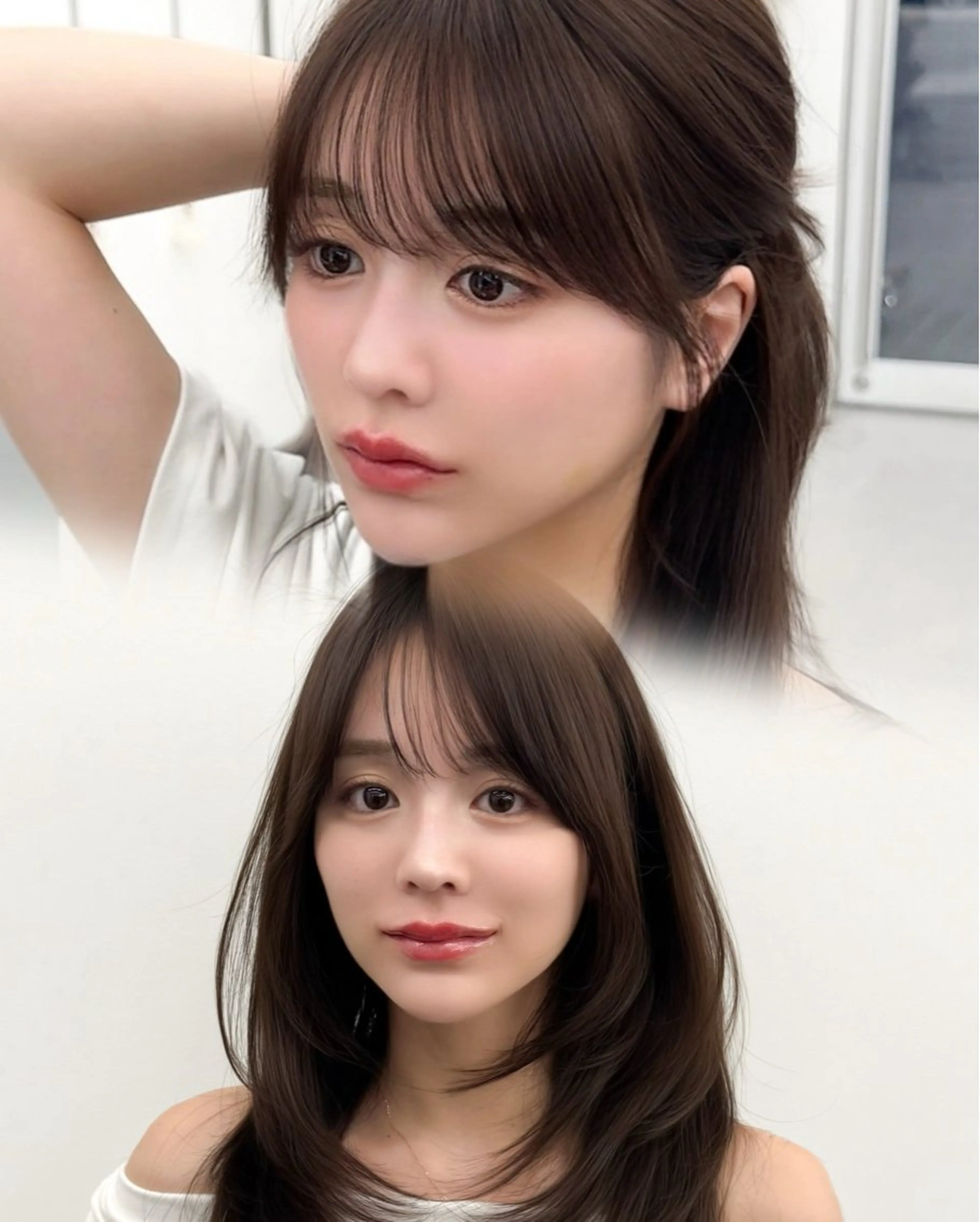 ミディアム カラー ヘアアレンジ カット ヘアカラー トリートメント 最小顔周り&レイヤー 特化/池袋/kokiのヘアスタイル