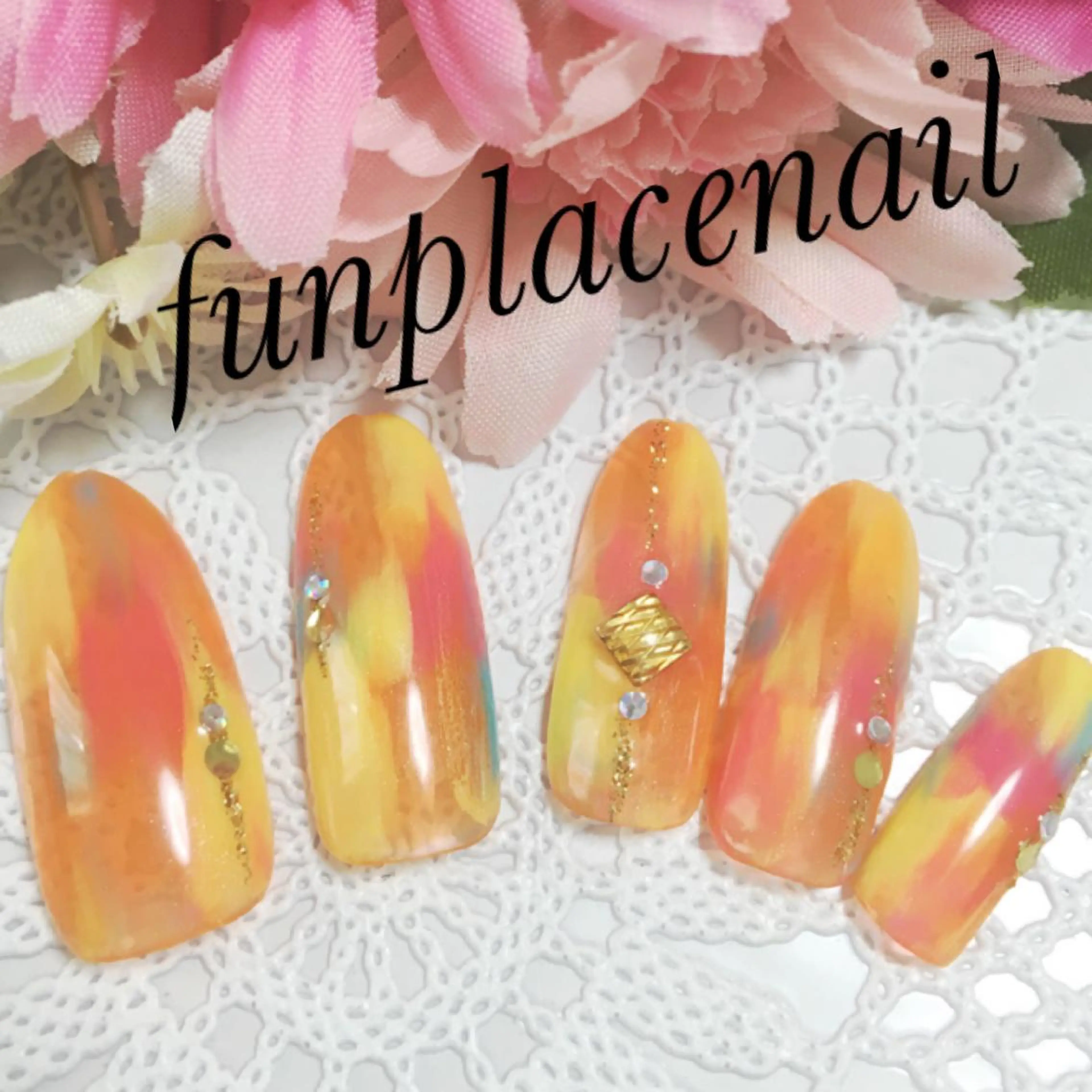 ショート ミディアム セミロング ロング カラー パーマ ヘアアレンジ メンズ キッズ ネイル まつエク nail salon＆school felice所属・フェリーチェ瑞江店 新山のネイルデザイン