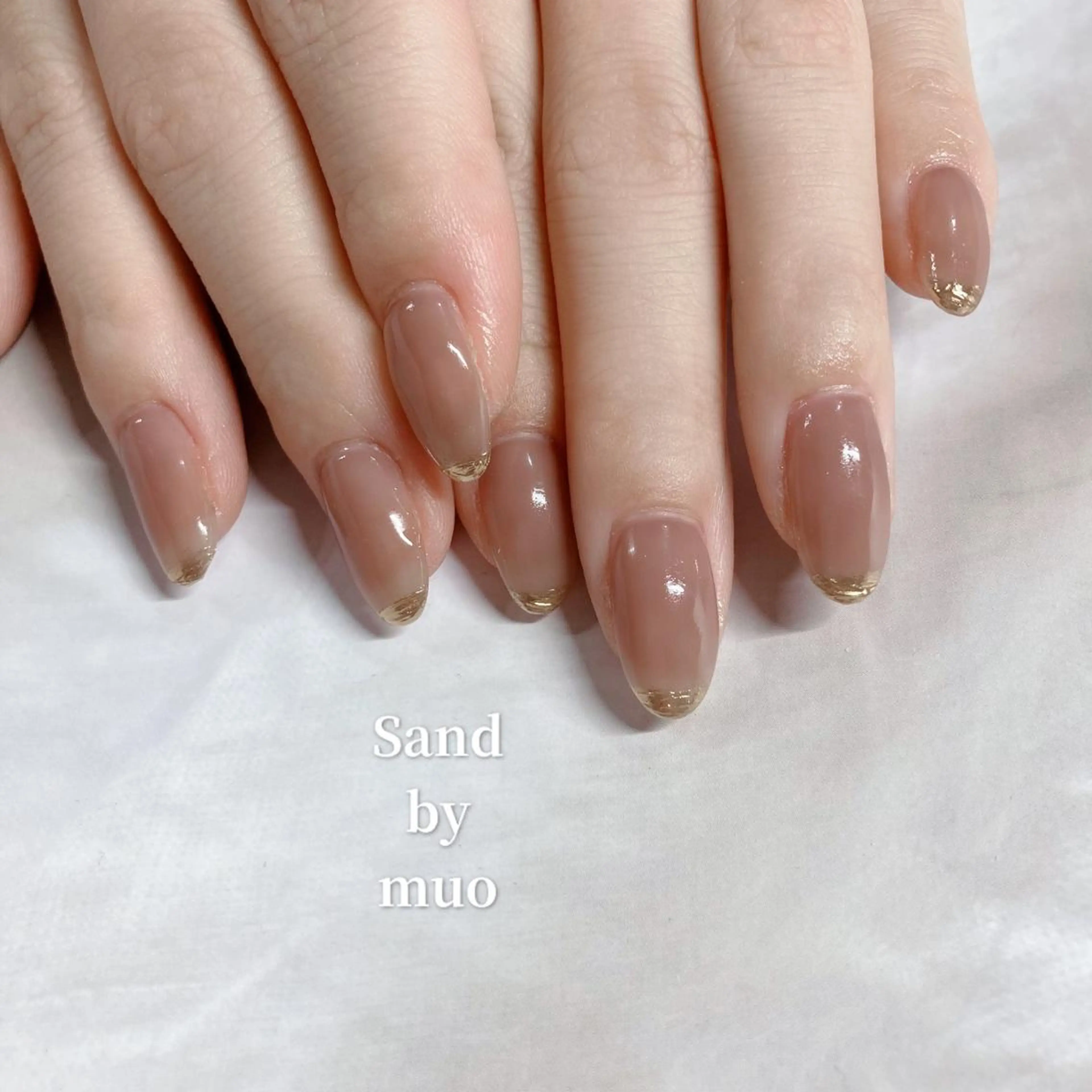 ネイル フレンチネイル ミラーネイル シンプルネイル Sand by muoのネイルデザイン