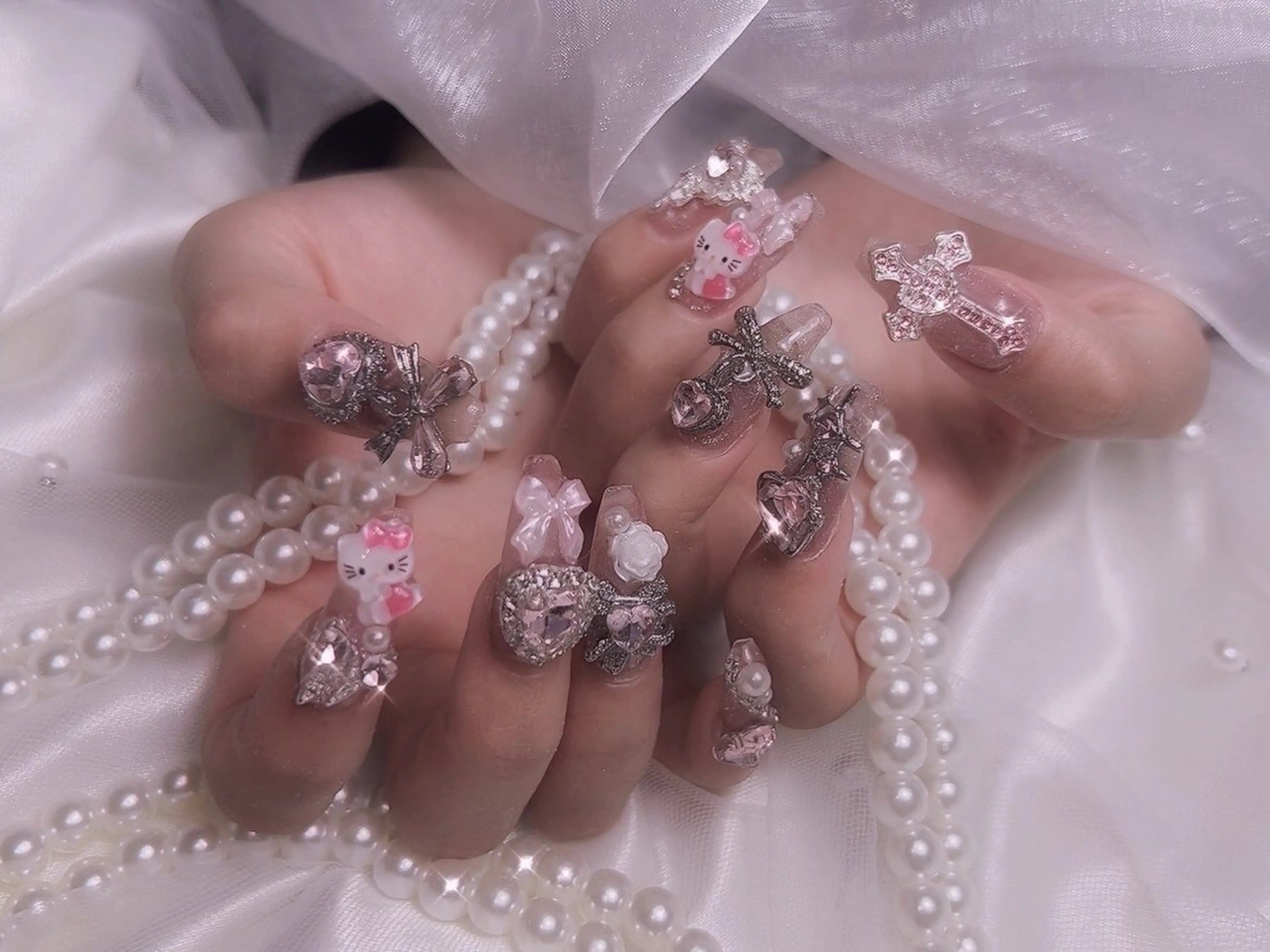 10本ロングネイル・アート&パーツやり放題✨【オフなし】の写真