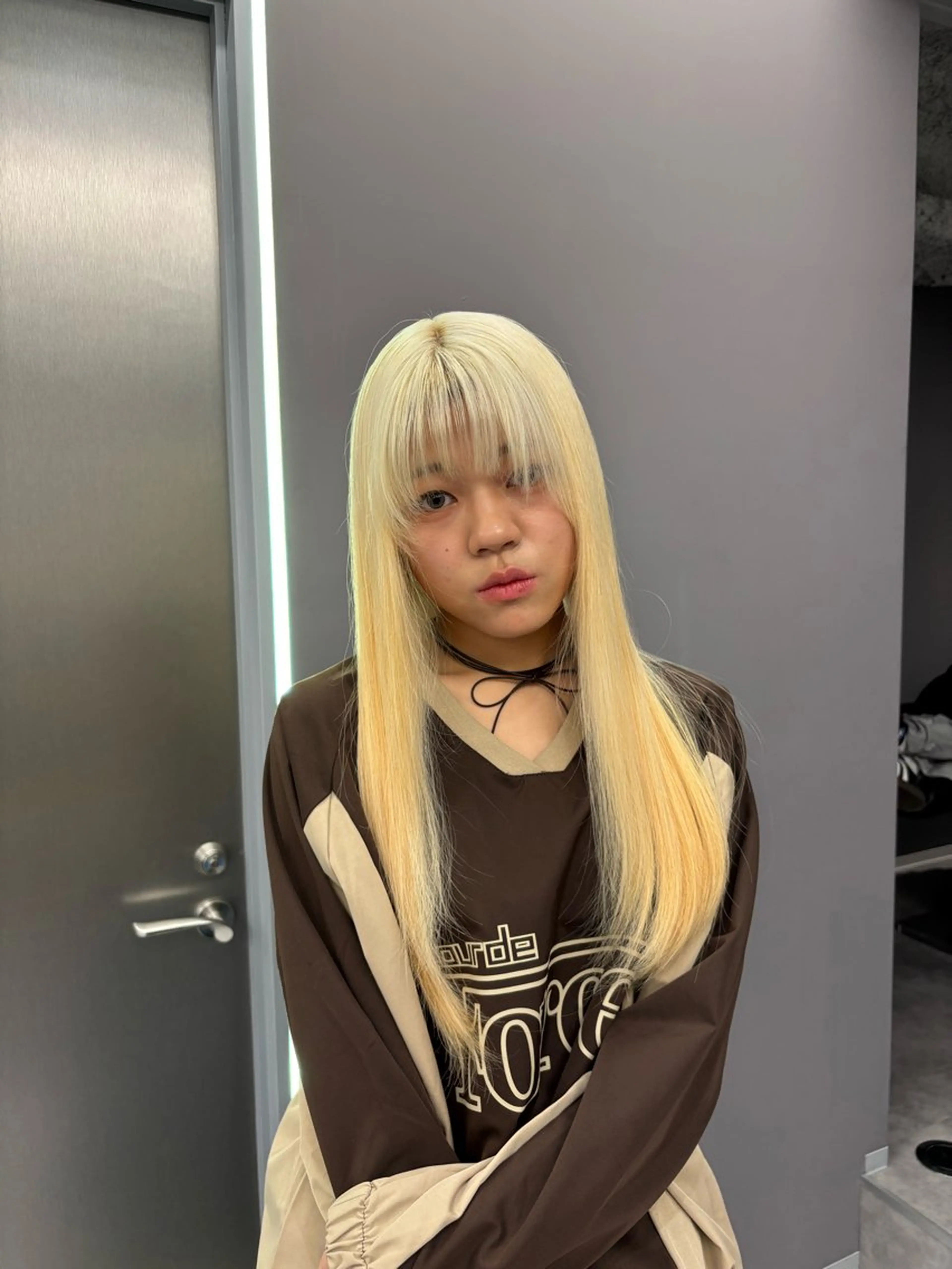 ロング カラー 黒髪 抜きっぱなしブロンド ブロンド 学生 ヘアカラー 名古屋／ブリーチ /松井亮磨のヘアスタイル