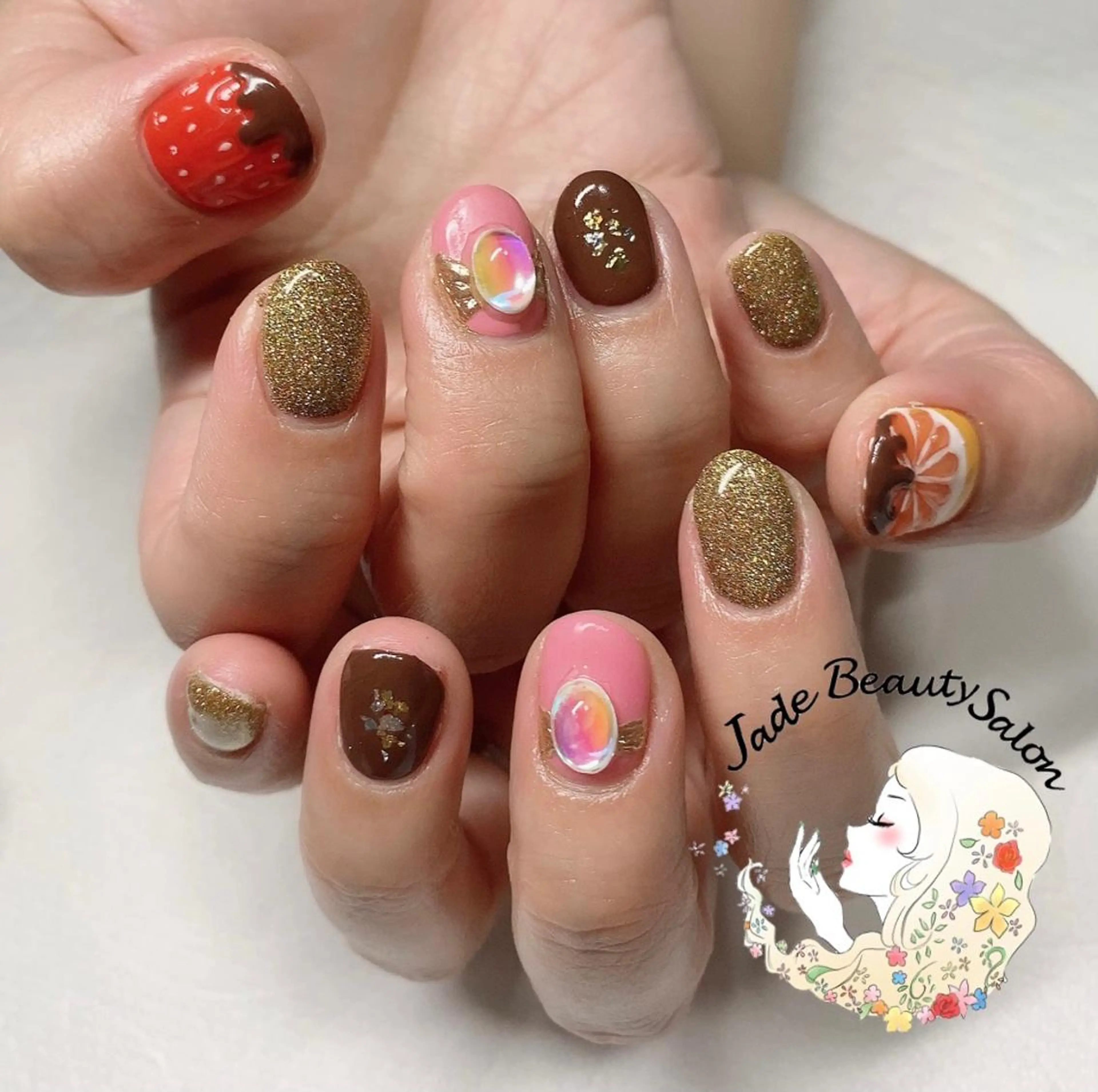 ショート ネイル バレンタイン JadeBeauty Salonのネイルデザイン