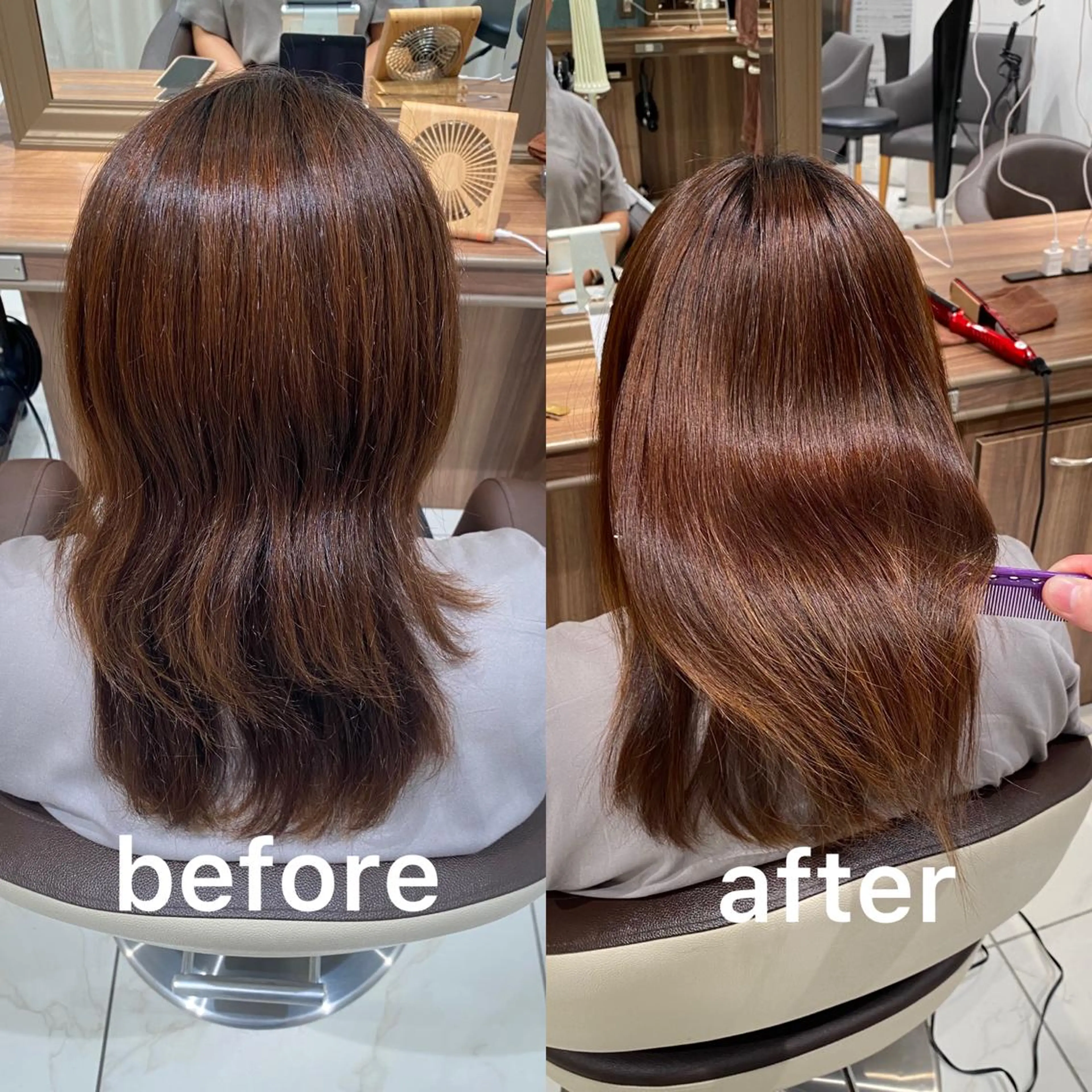 ロング カット 縮毛矯正 ラフィス池袋所属・✨韓国スタイル特化 ✨ﾊﾙｶ✨️のヘアスタイル