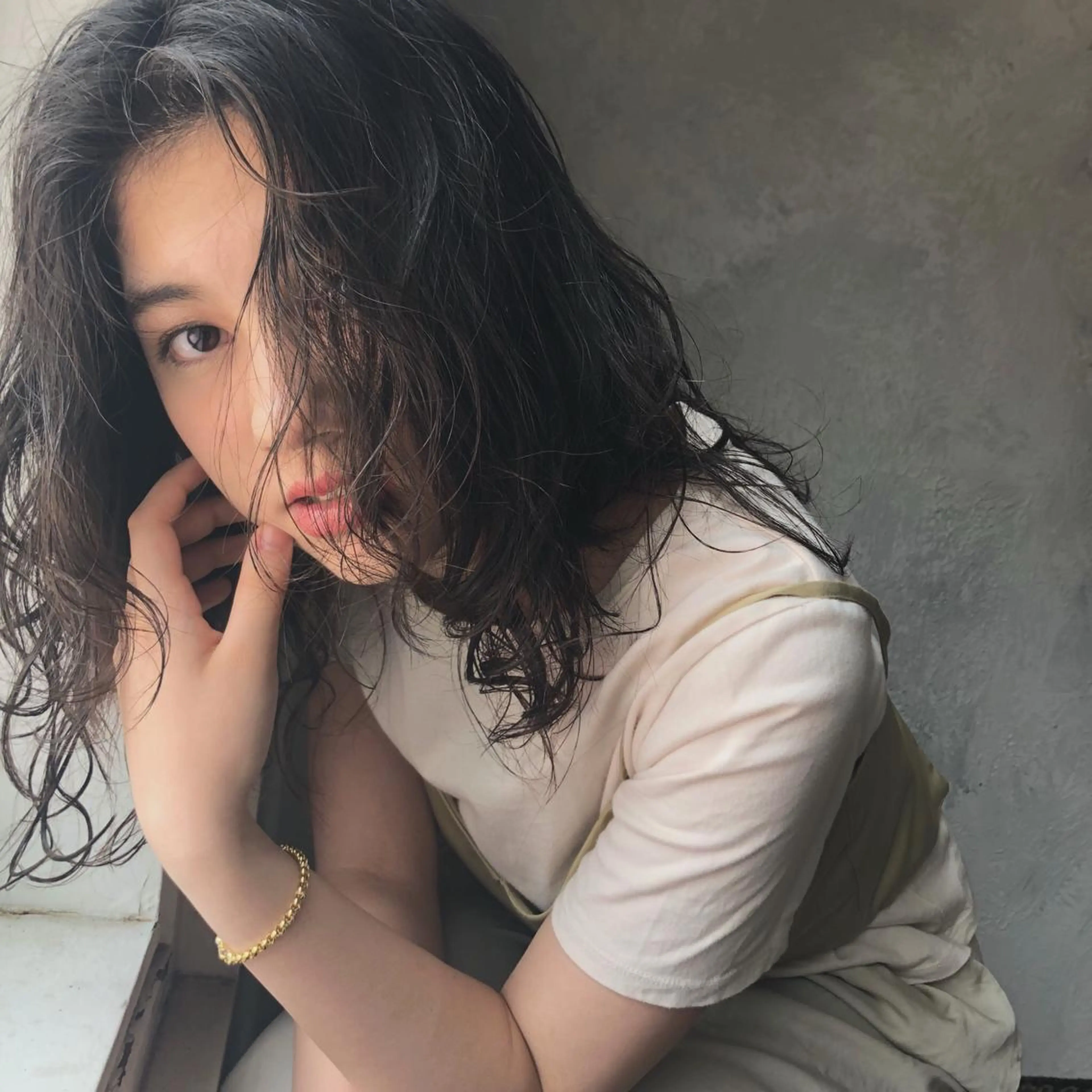 ミディアム パーマ/透明感カラー /ボブ/吉田一生のヘアスタイル