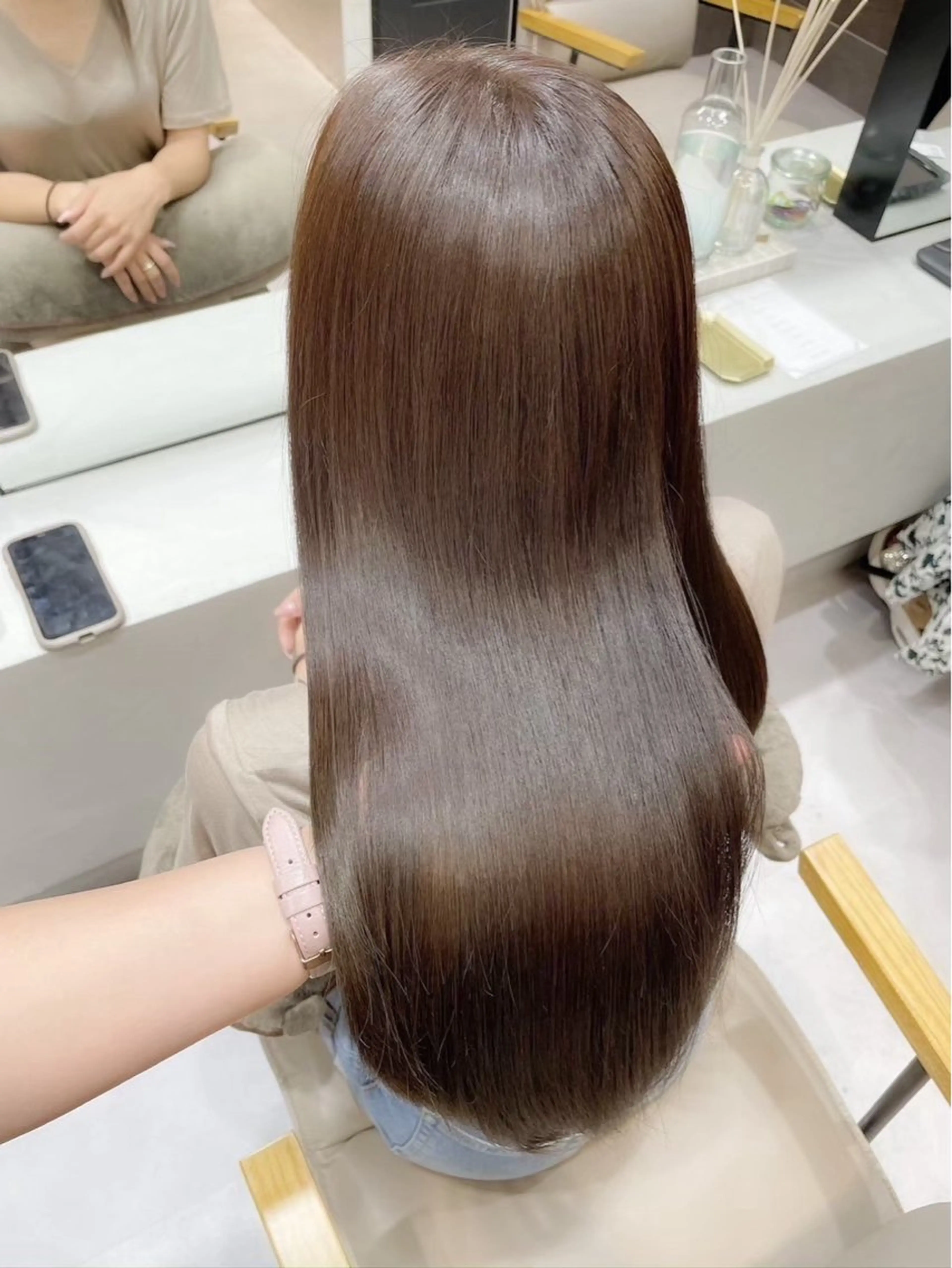 透明感カラー✨ワンカラー+超音波アイロントリートメント🫧の写真