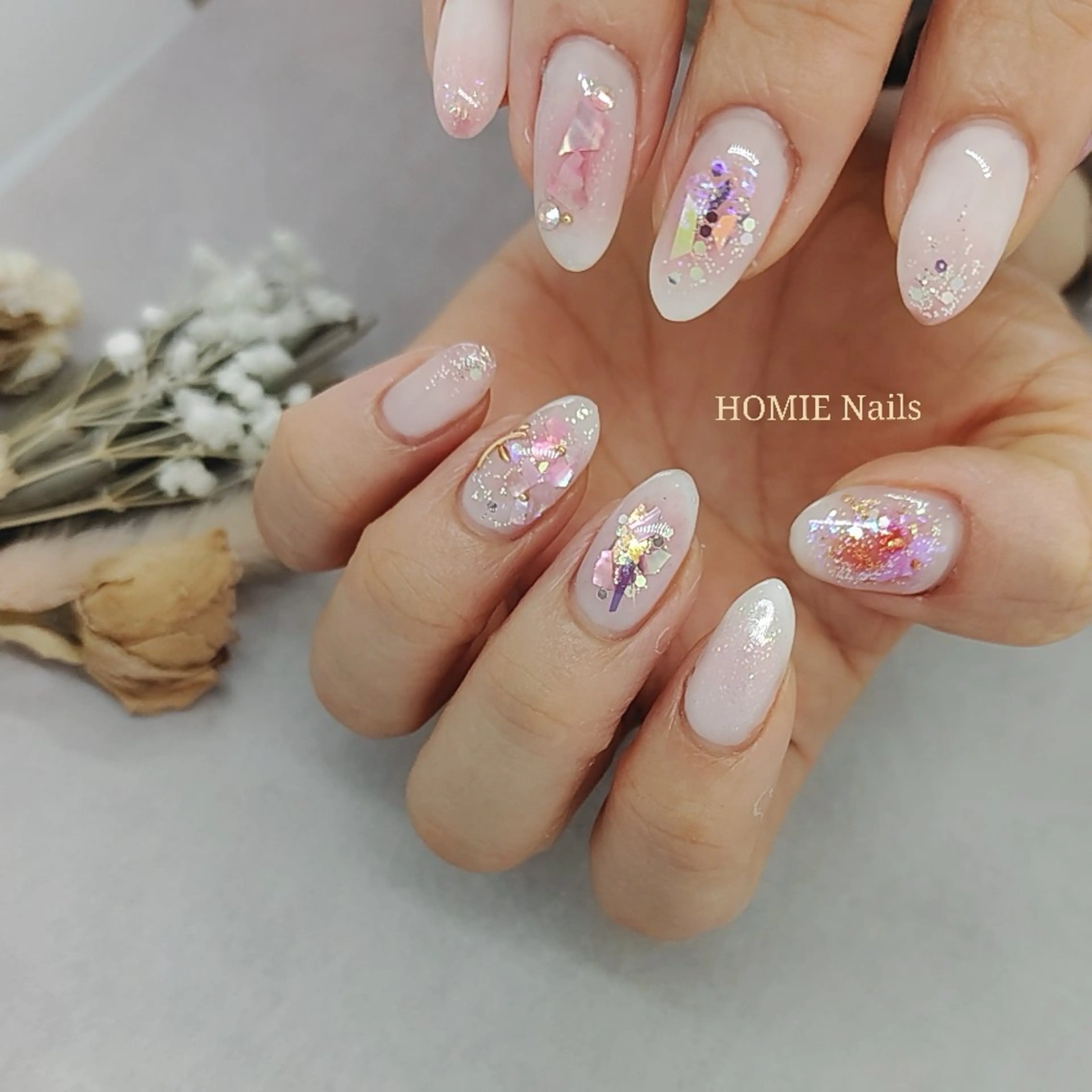 ネイル ニュアンスネイル ピンク ハンドネイル フットネイル オフザリップパーク Asamiのネイルデザイン