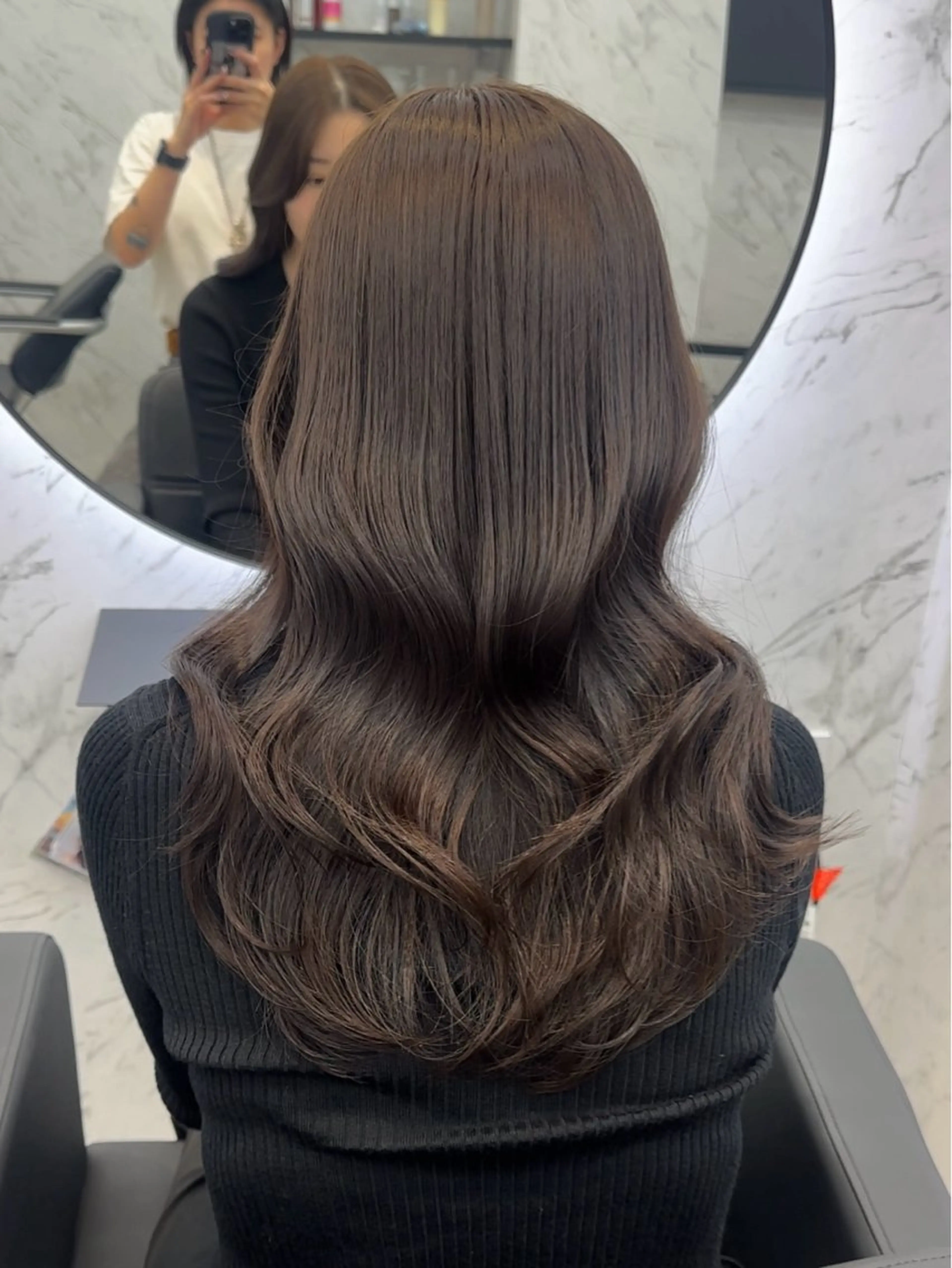 ロング カラー ブラウンカラー カット ヘアカラー トリートメント ヘアセット 遠藤沙也加 韓国ヘア/町田のヘアスタイル