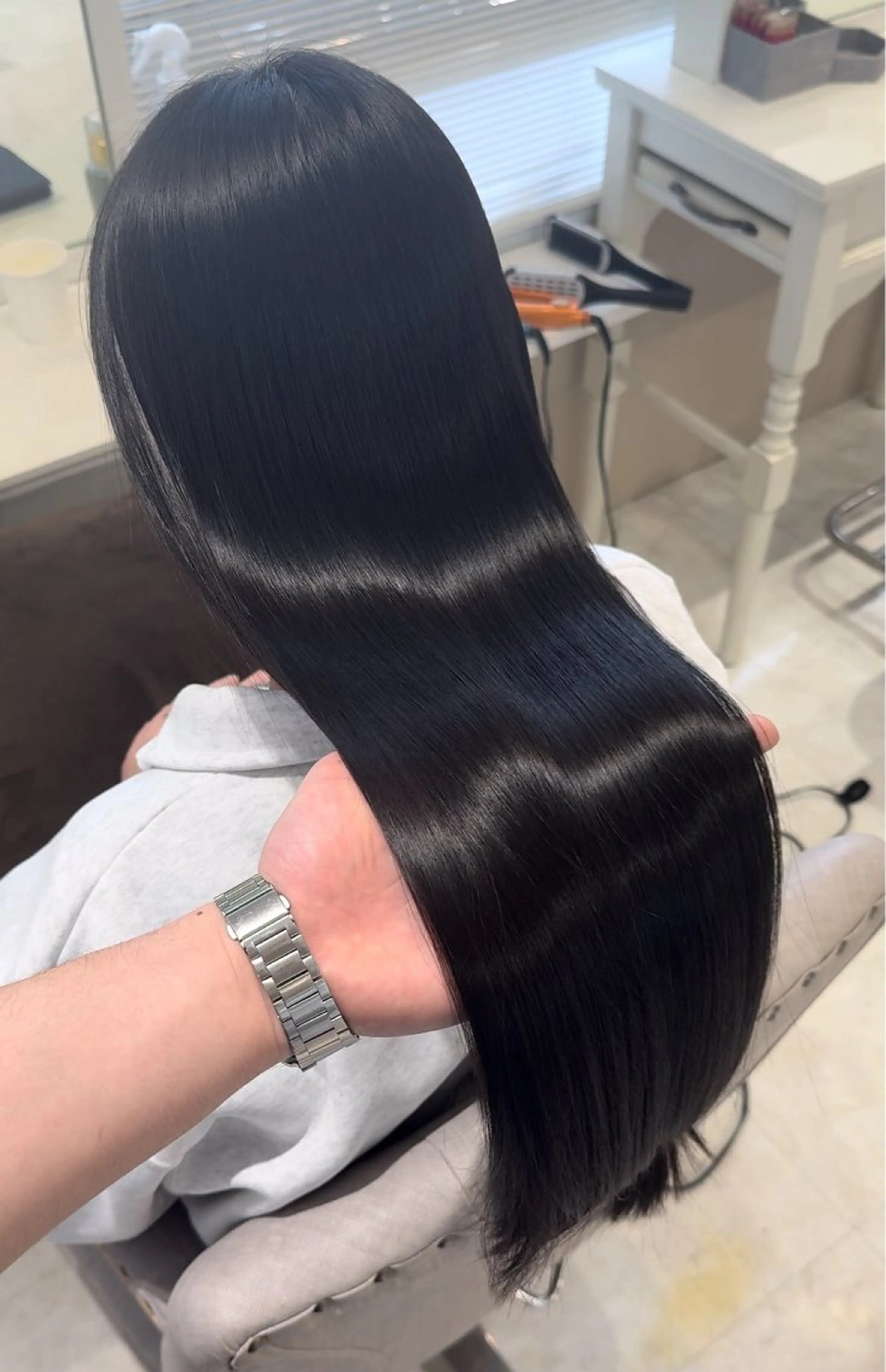 ロング 髪質改善 縮毛矯正 トリートメント 酸性ストレート カット ヘアカラー 縮毛矯正 トリートメント 髪質改善×縮毛矯正 Core梅田　片山のヘアスタイル