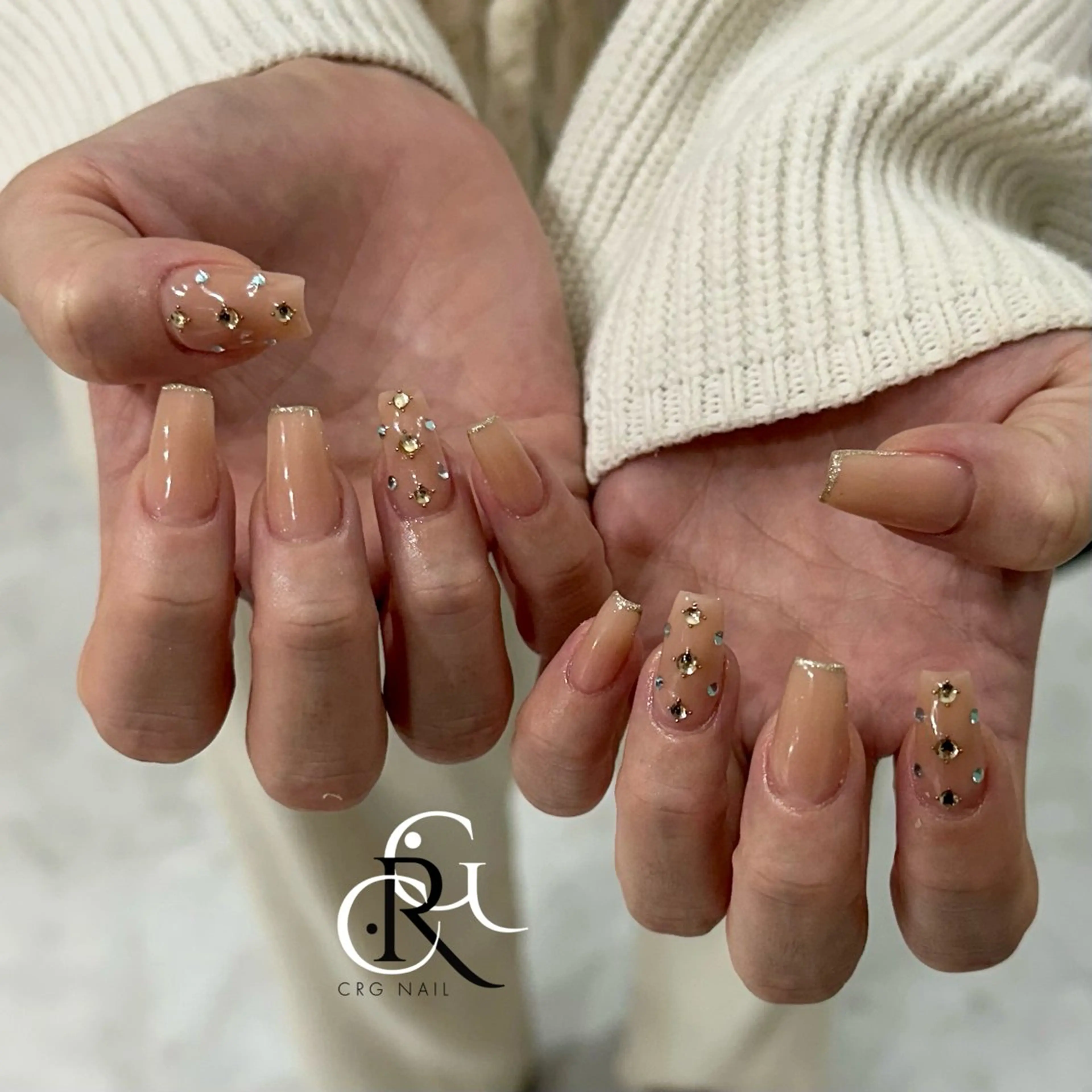 ネイル ストーンネイル ハンドネイル CRGNAIL TOKOのネイルデザイン