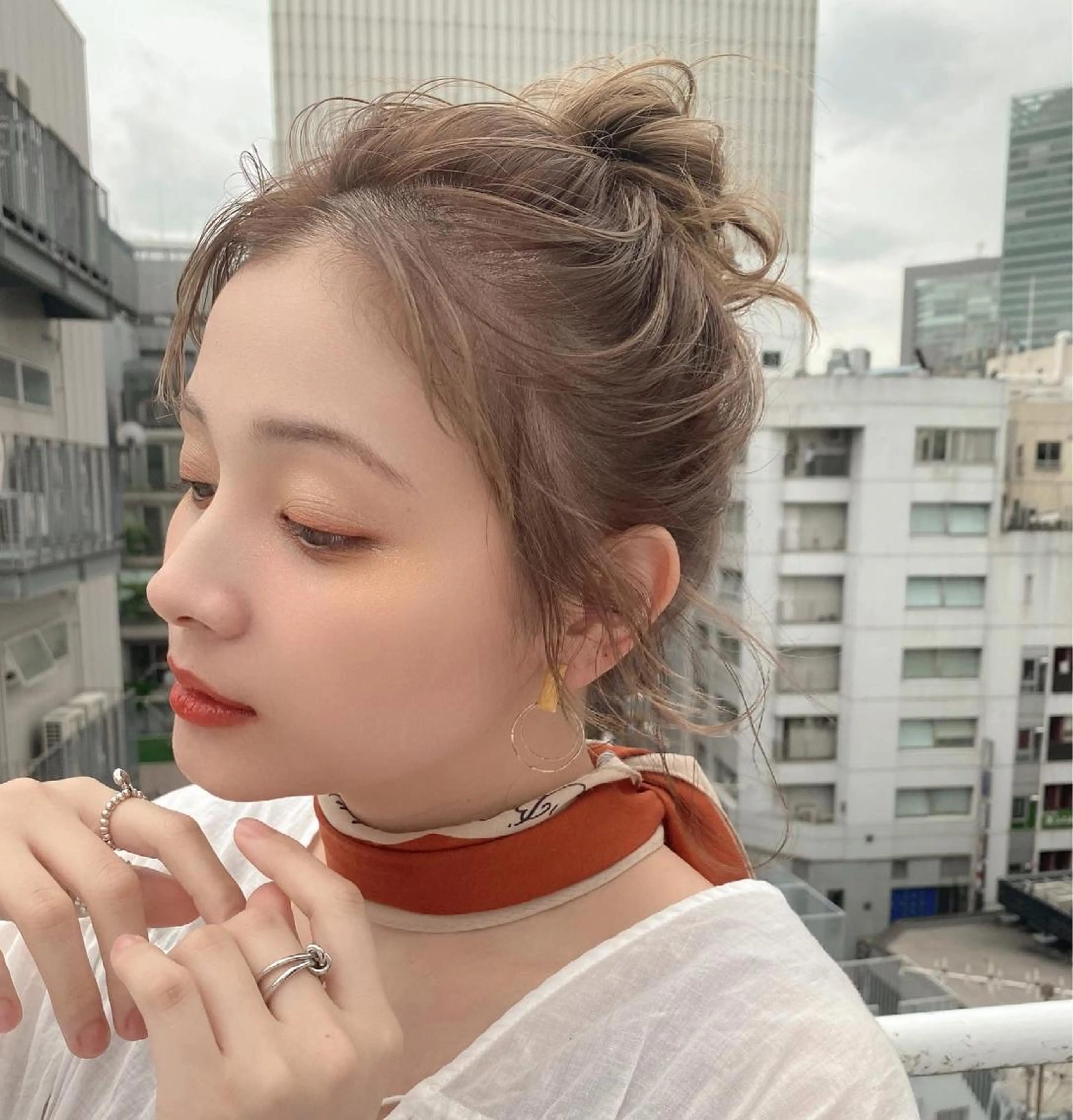 ヘアカラー トリートメント プレイングカラー🤍 細めハイライトのヘアスタイル
