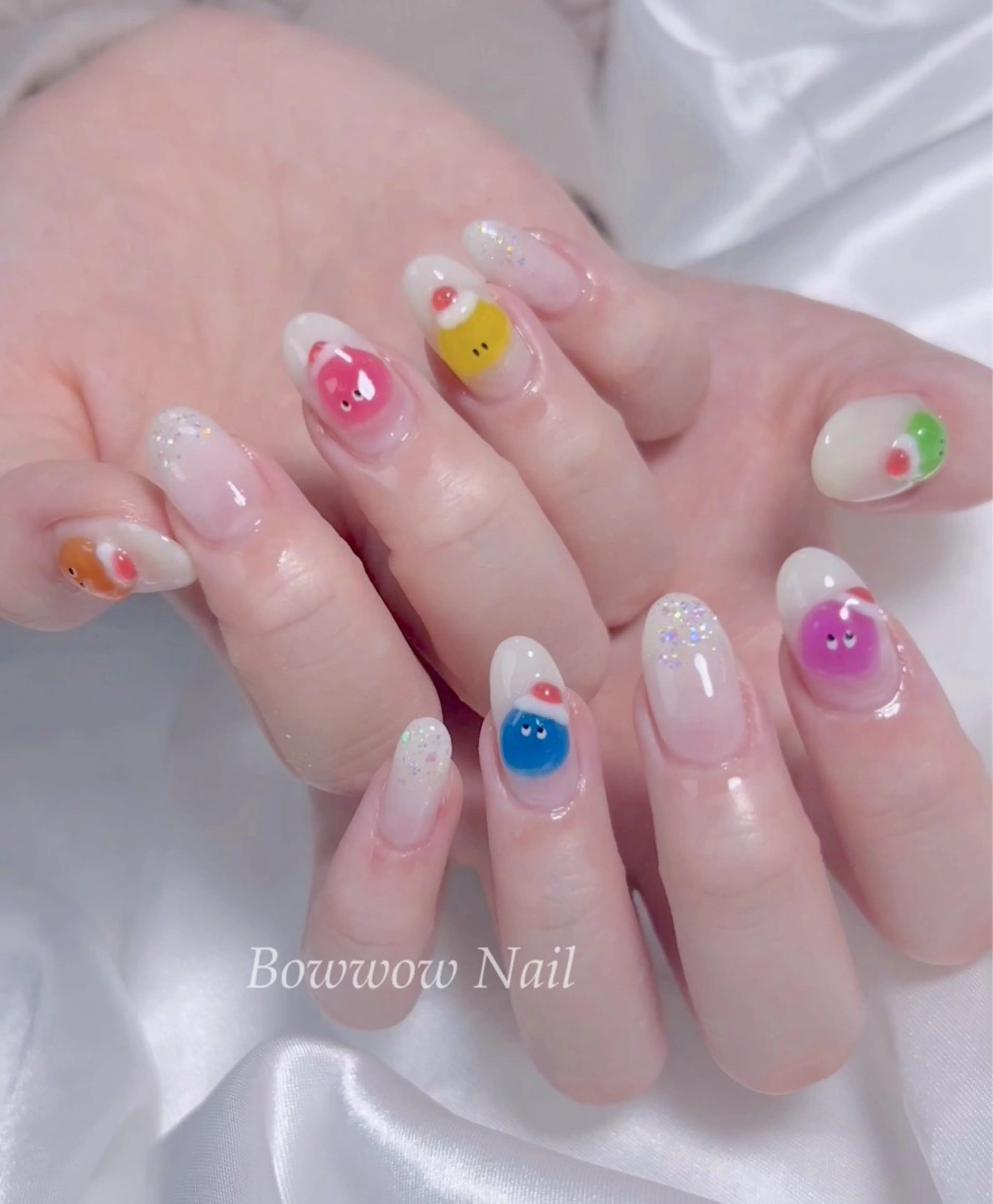 ネイル 長さ出し シンプルネイル Bow wow Nail さや🧸のネイルデザイン