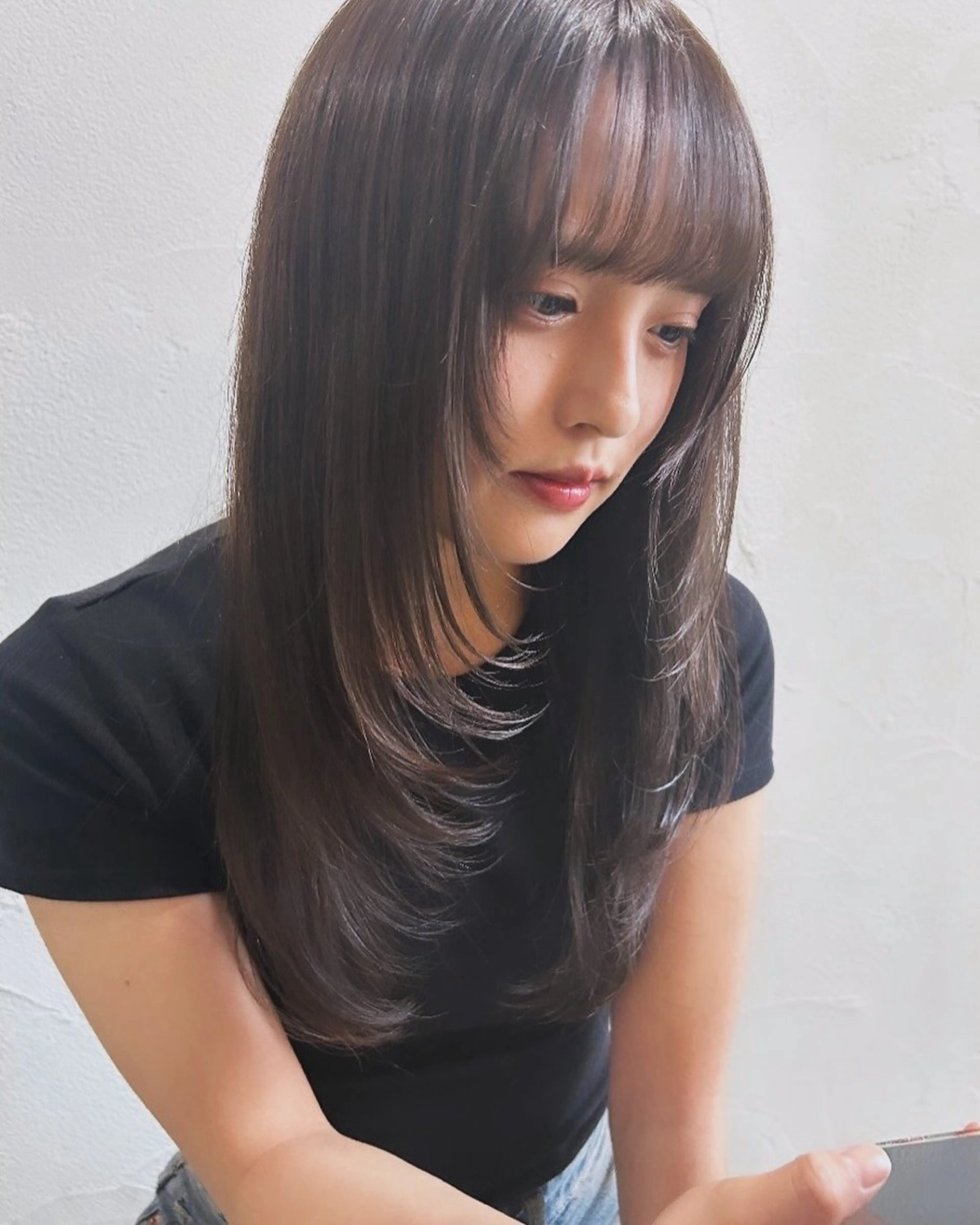 ロング カット ヘアカラー トリートメント 剣持友希/高崎 ifh iizukaのヘアスタイル