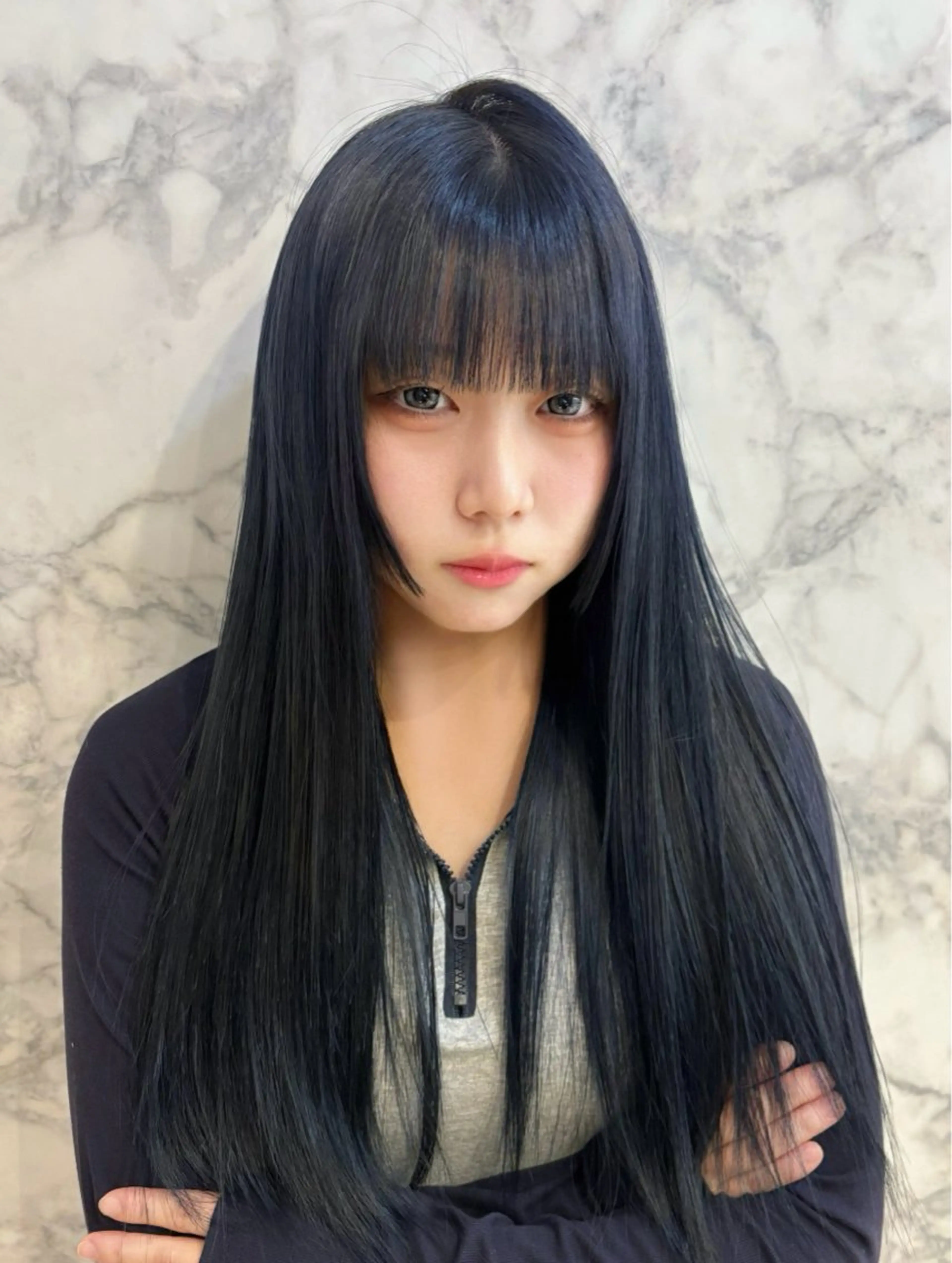 ロング カラー ヘアカラー トリートメント 🍒しの🍒 透明感カラー/カットのヘアスタイル