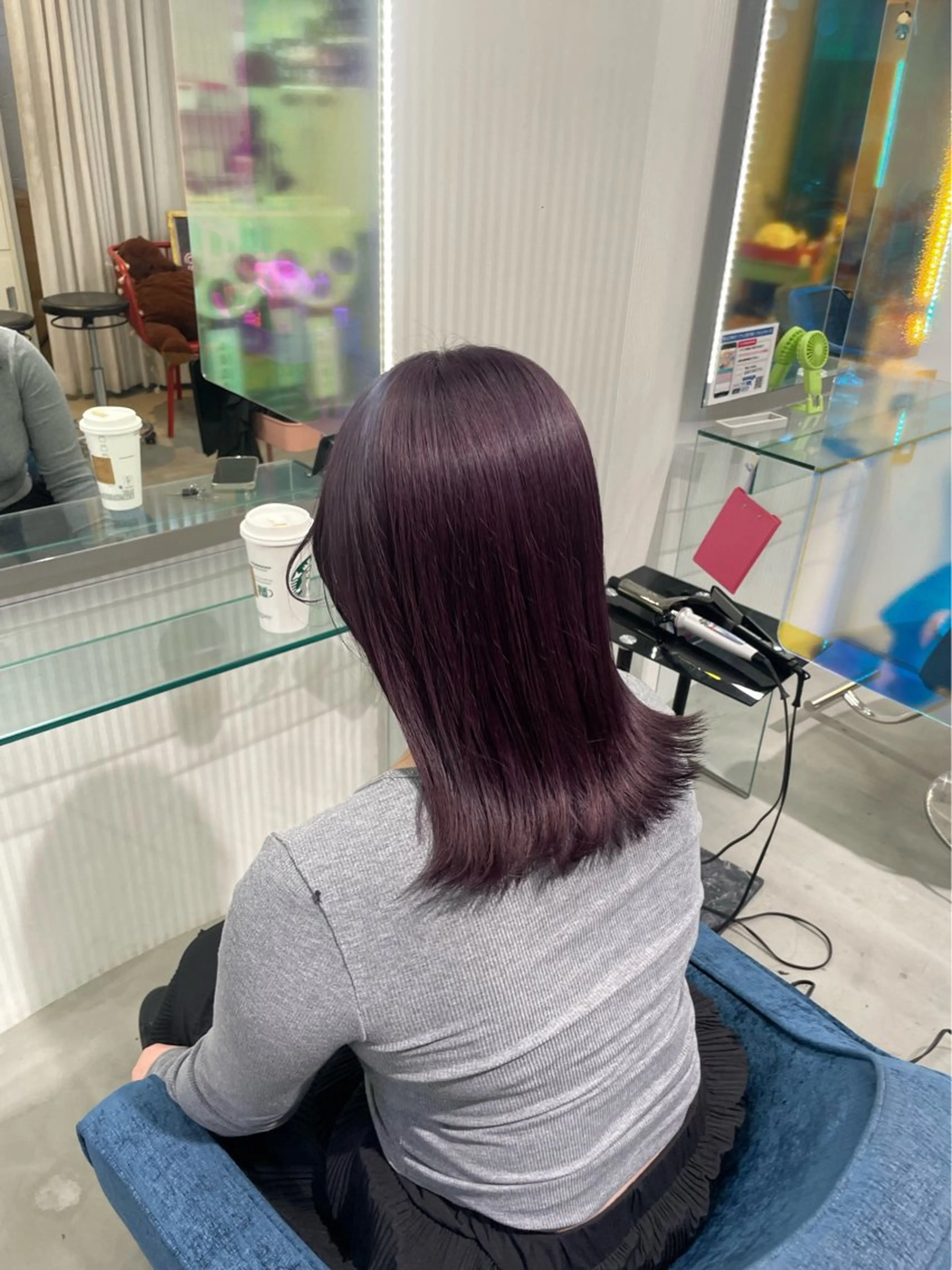ミディアム カラー ディープラベンダー ラベンダーカラー ヘアカラー 安井まゆ _Box mico.のヘアスタイル