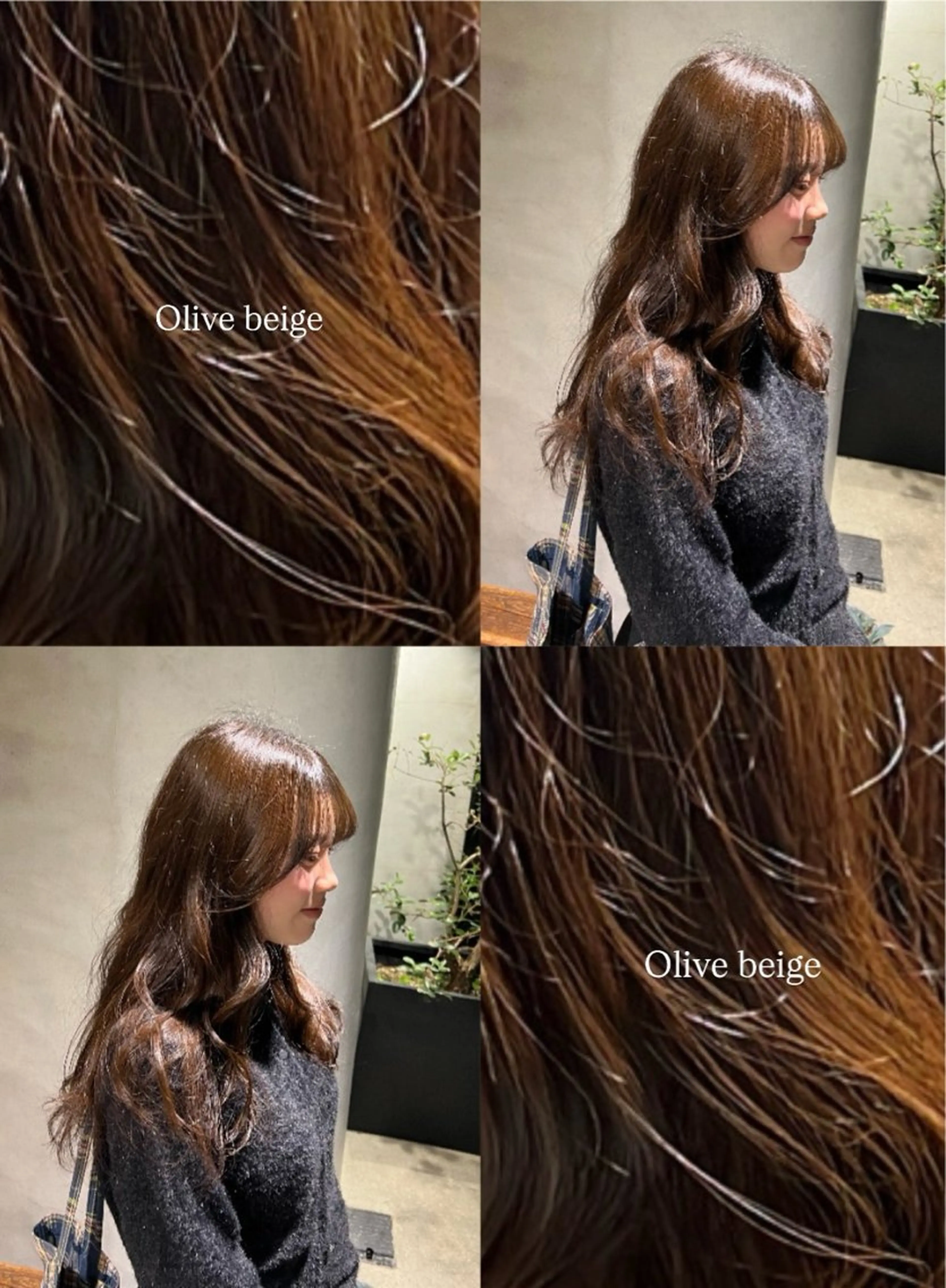 ロング カラー 透明感カラー オリーブカラー ヘアカラー おぐり ゆづきのヘアスタイル