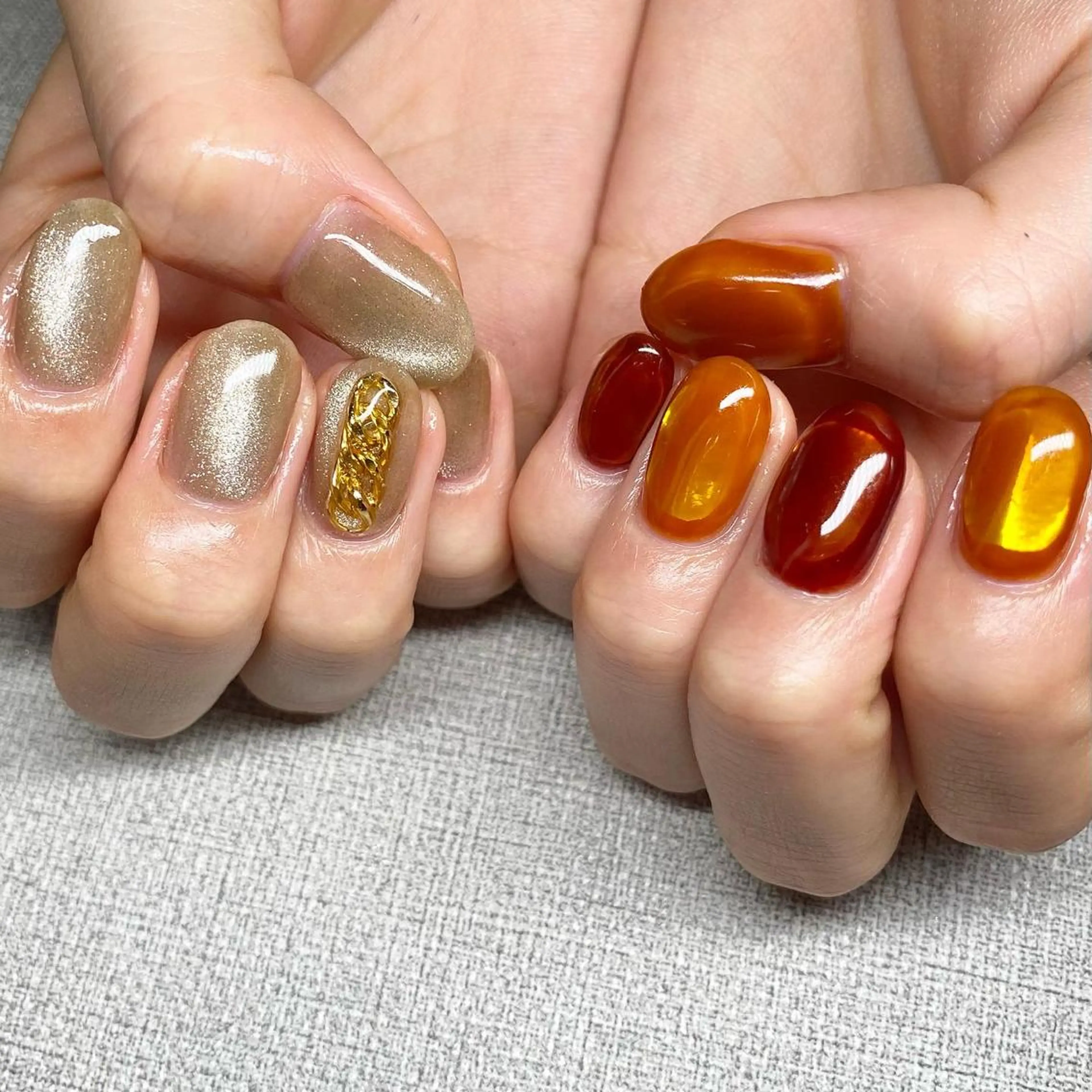 ネイル アートネイル ニュアンスネイル 冬ネイル ハンドネイル 山田 貴子のネイルデザイン