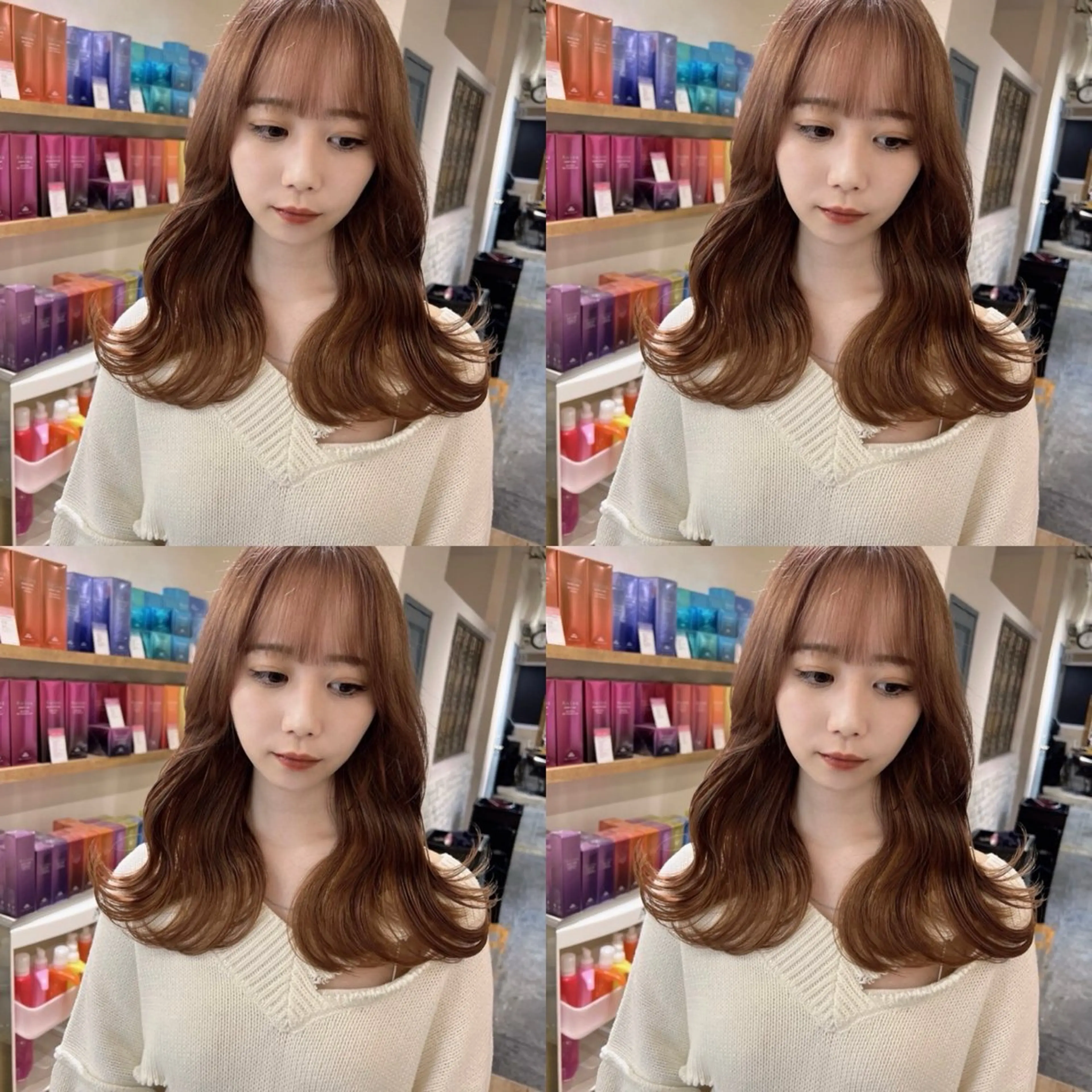 ロング カラー ヘアアレンジ ヘアカラー トリートメント 🎀韓国ヘア/ 髪質改善 このは🎀のヘアスタイル
