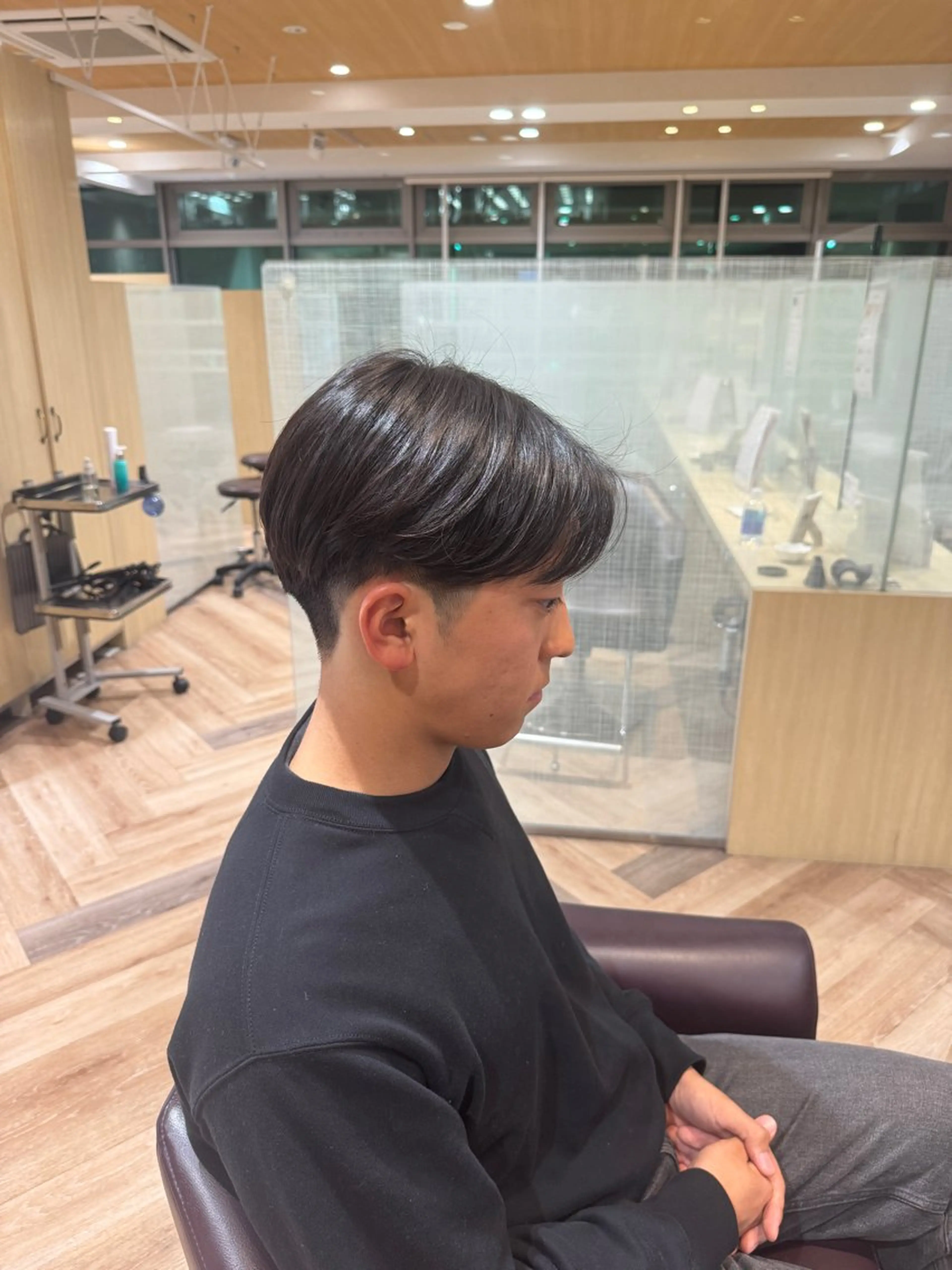 ショート パーマ メンズ メンズパーマ ニュアンスパーマ メンズ特化/ センターパート/八谷のヘアスタイル