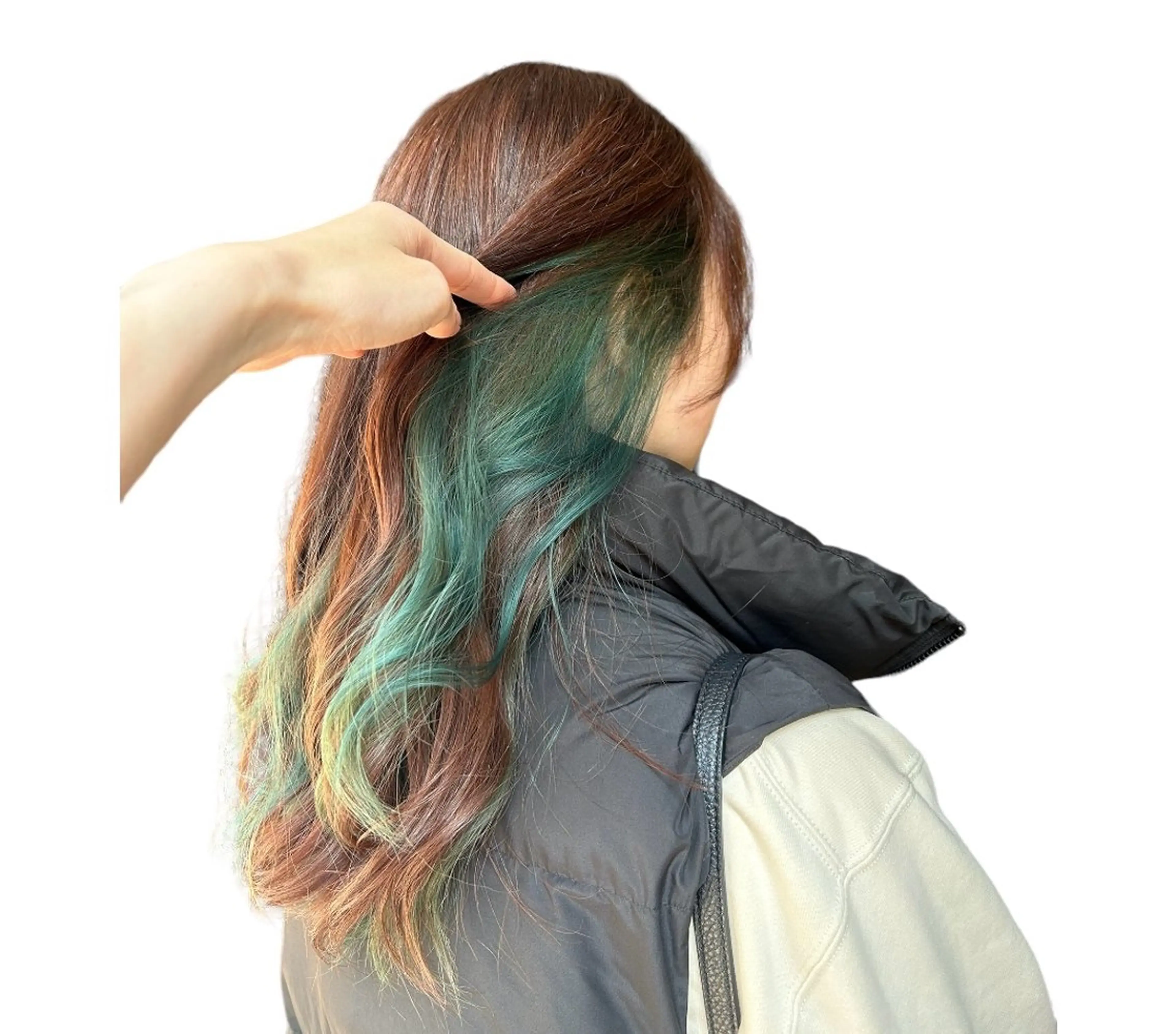 ロング カラー イヤリングカラー ヘアカラー トリートメント 透明感カラー/牧内 楓/インナーカラーのヘアスタイル