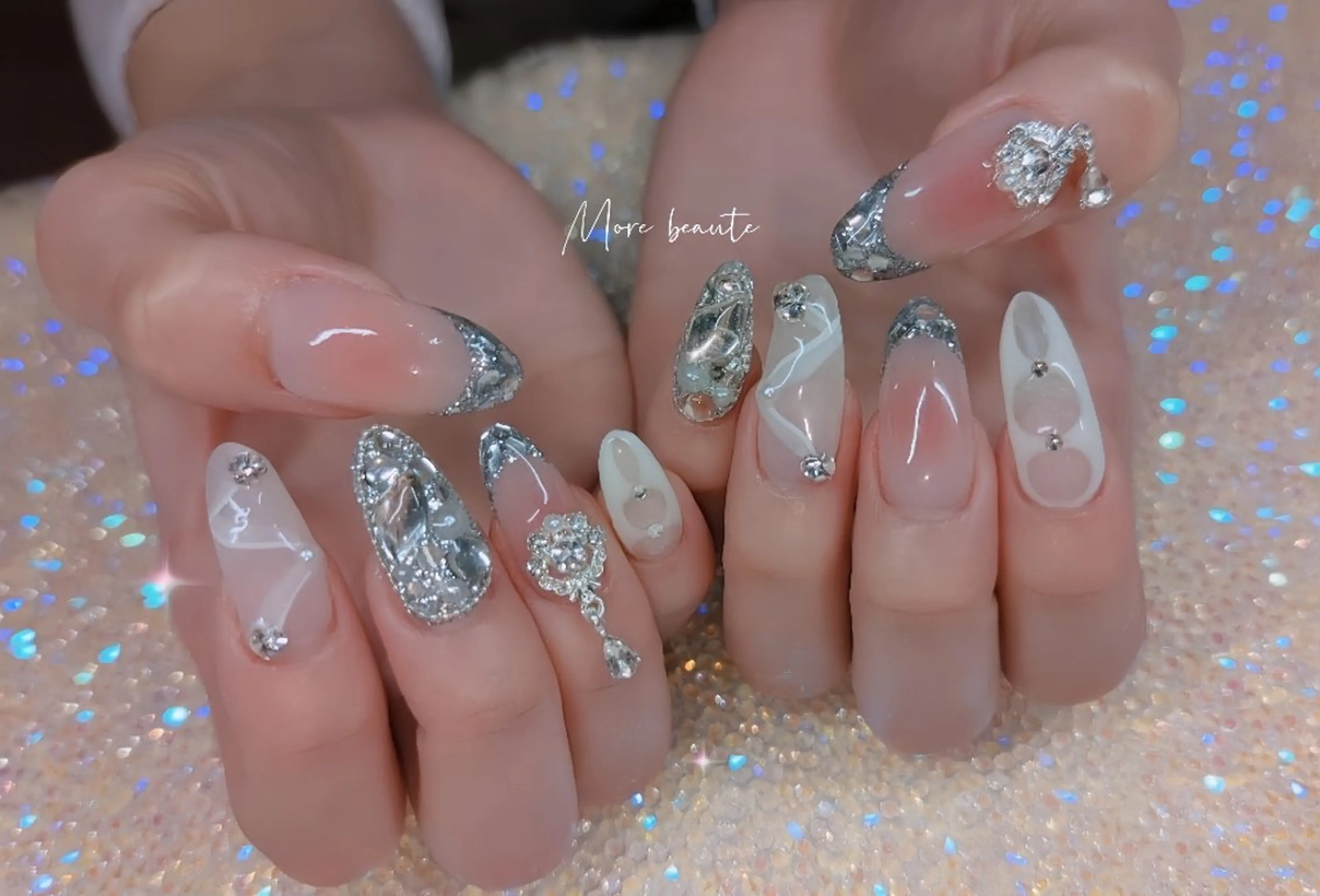 ネイル アートネイル ジェルネイル ハート 韓国ネイル マグネットネイル ハンドネイル I LOVE ME NAIL.｡.:*♡のネイルデザイン