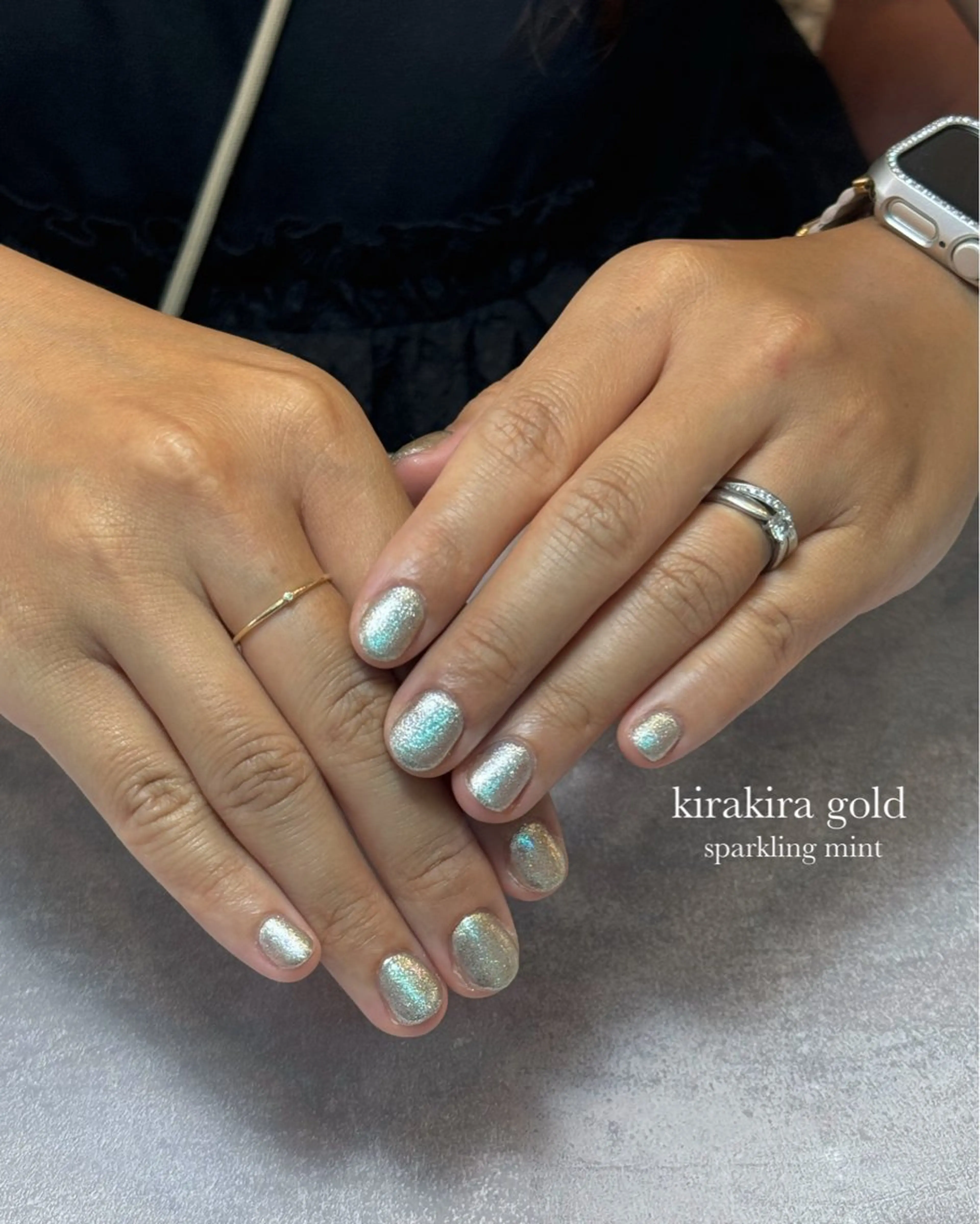 ネイル キラキラネイル ラメ(グリッター) sparkling mint【スパークリングミント】所属・natsuki 🎀💎モデル様募集のネイルデザイン