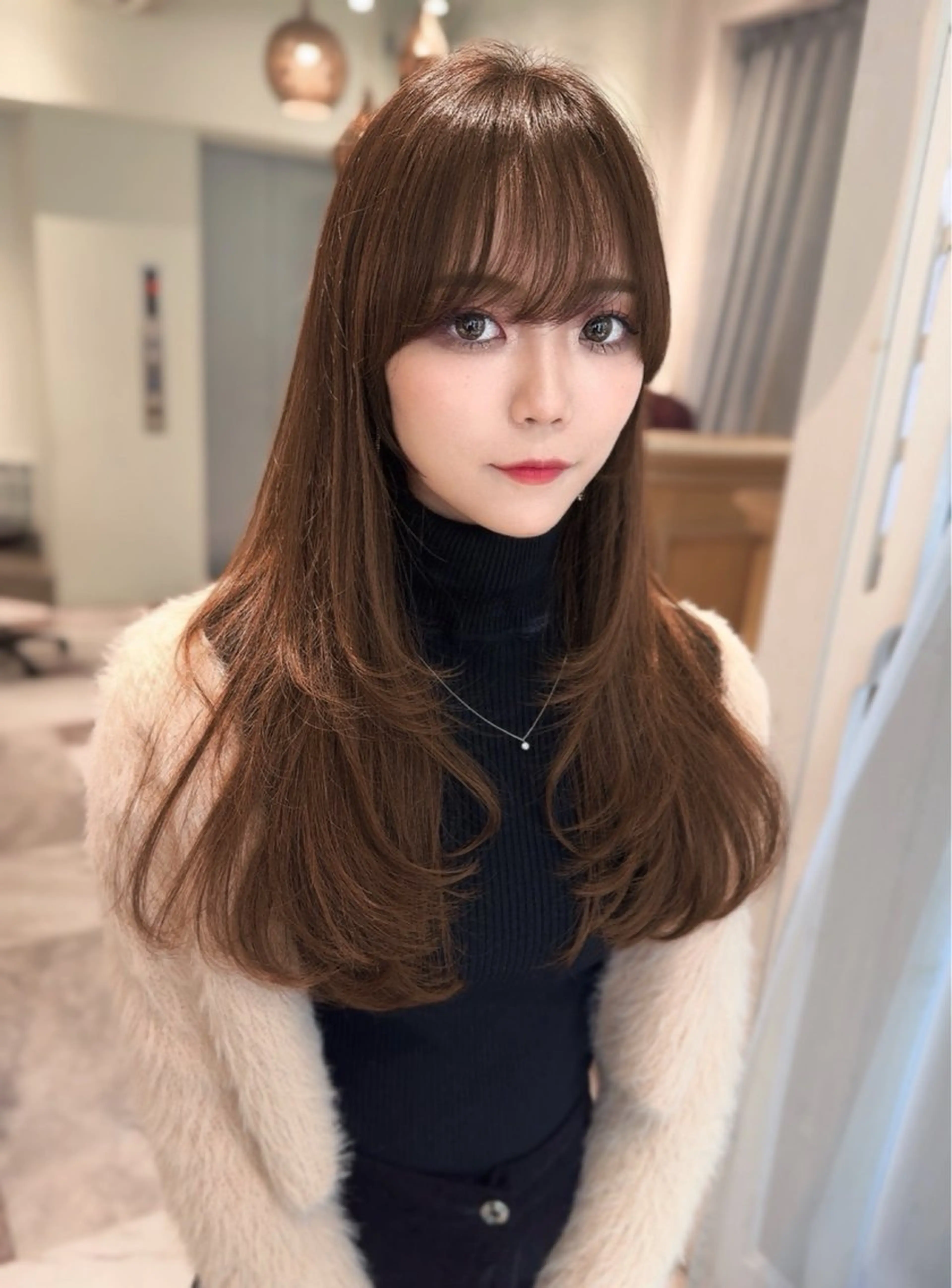 セミロング カラー ベージュカラー 黒髪 ブリーチ ブルーカラー ブルーブラック カット ヘアカラー トリートメント 木屋元一/透明感 /レイヤー/顔まわりのヘアスタイル