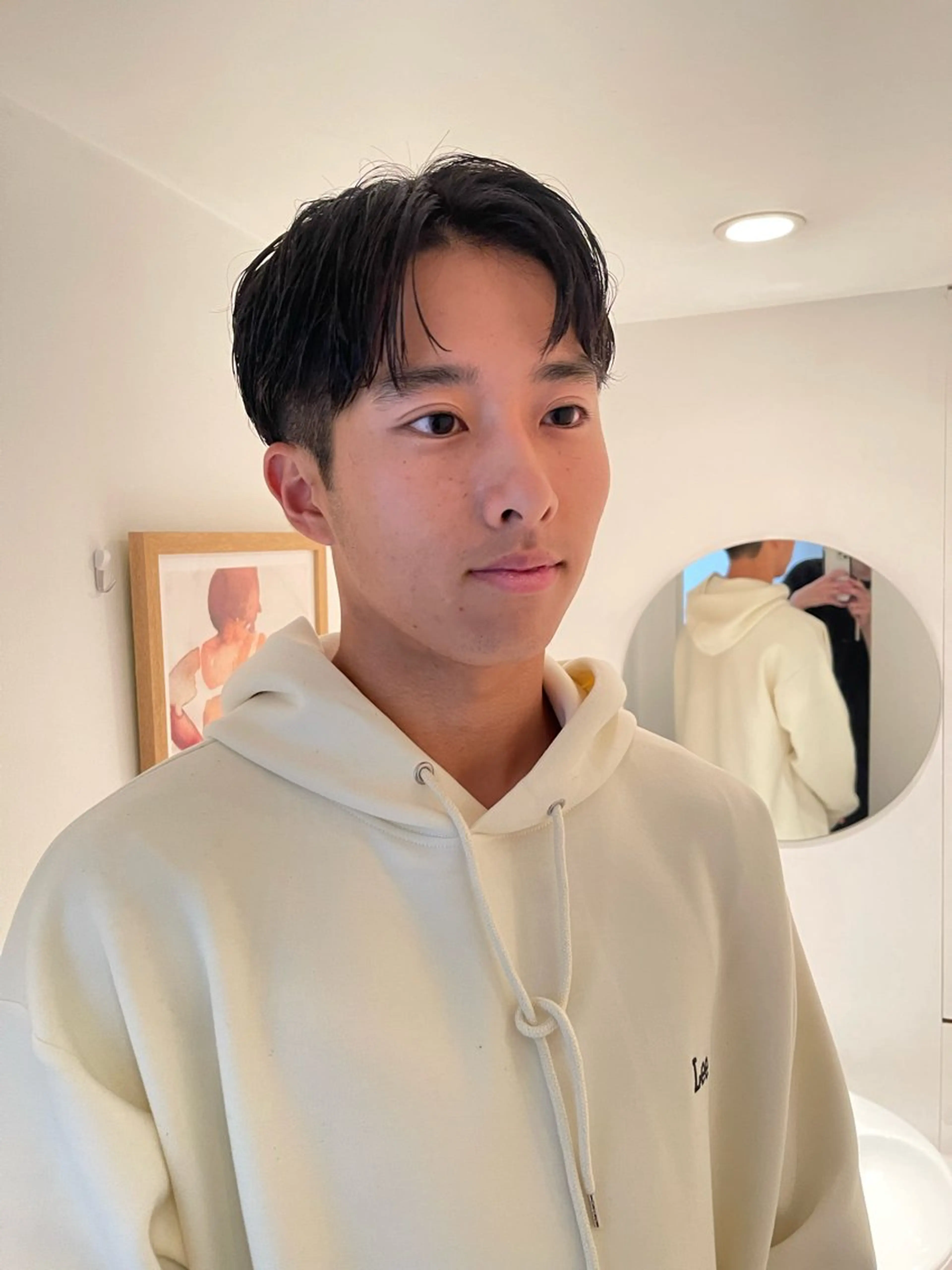 ショート メンズ センターパート 刈り上げ ボブ/レイヤー /河内温太のヘアスタイル